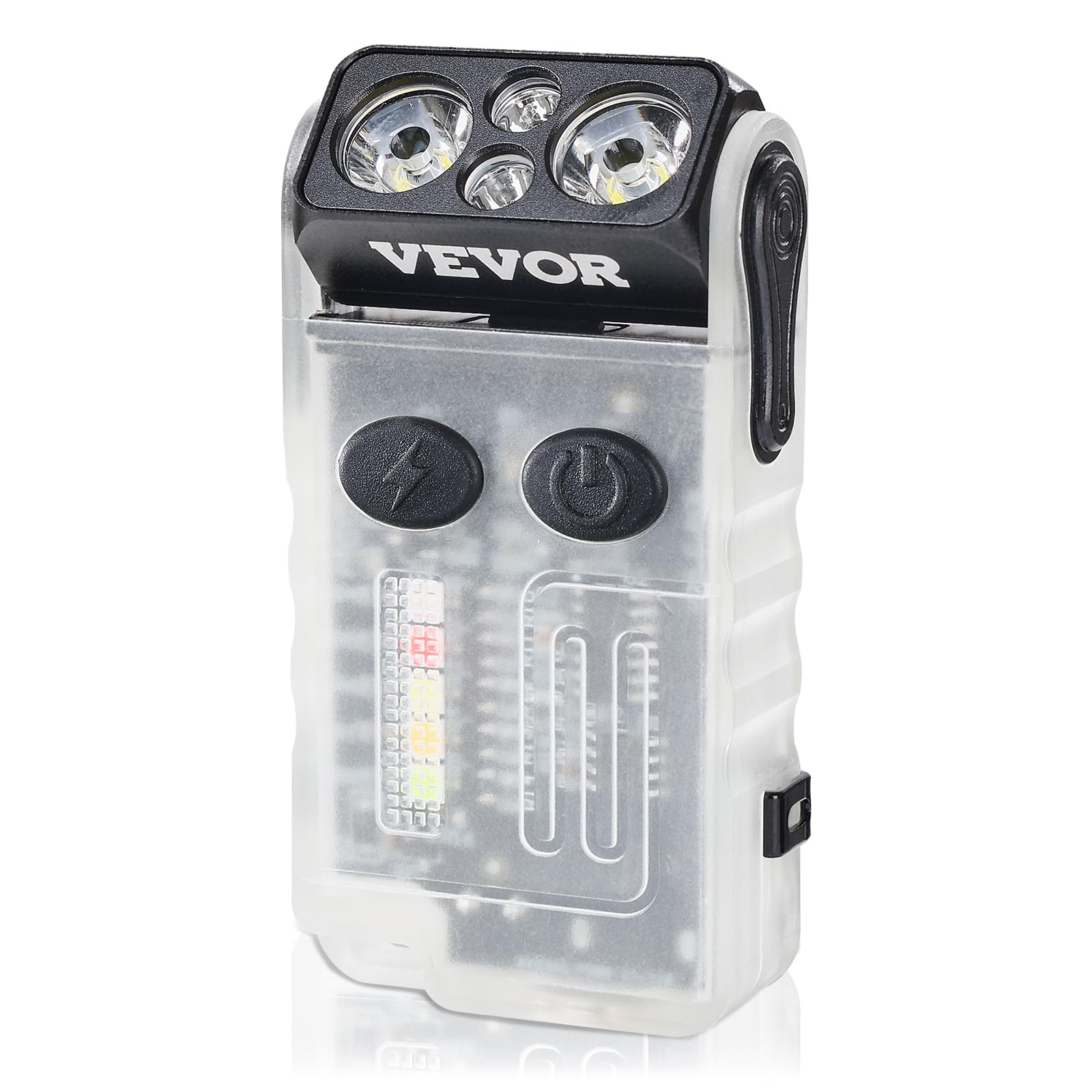 Vevor Rechargeable Keychain Flashlight, Mini Led Flashlight With 13 Lighting Modes, Portable Pocket Flashlight With Clip, Magnetic Tail & 180° Rotating Head For Everyday Carry, Camping, Emergencies