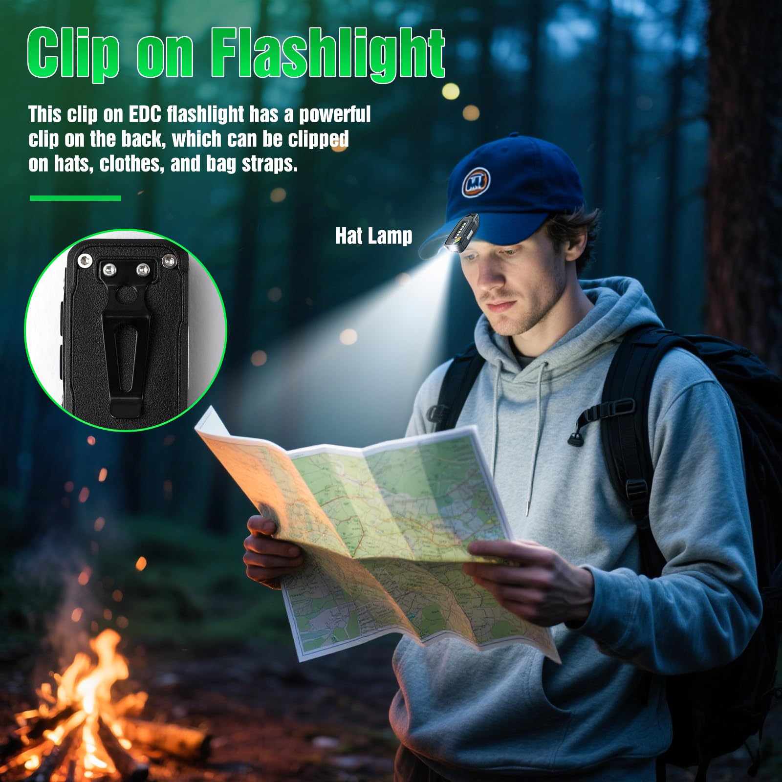 Ciwuzxs Mini Keychain Light, Edc Flashlight Clip-On Light, Rechargeable 500 Lumens 7 Lighting Modes With Led Side Lights, Magnetic Flash, For Signaling, Work, Emergency, Outdoor Use (Black)