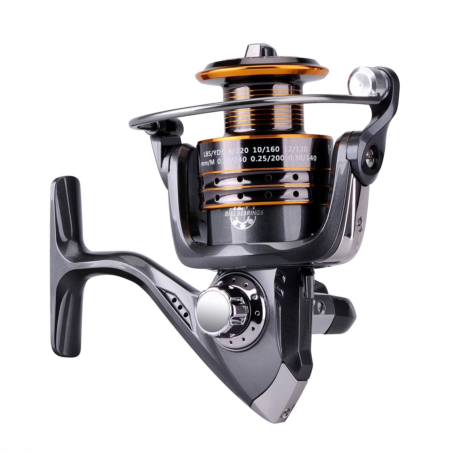 Plusinno Hongying Series Fishing Reels Spinning Freshwater Saltwater With 5.2:1 Gear Ratio Metal Body Left/Right Interchangeable Collapsible Handle Spinning Fishing Reel