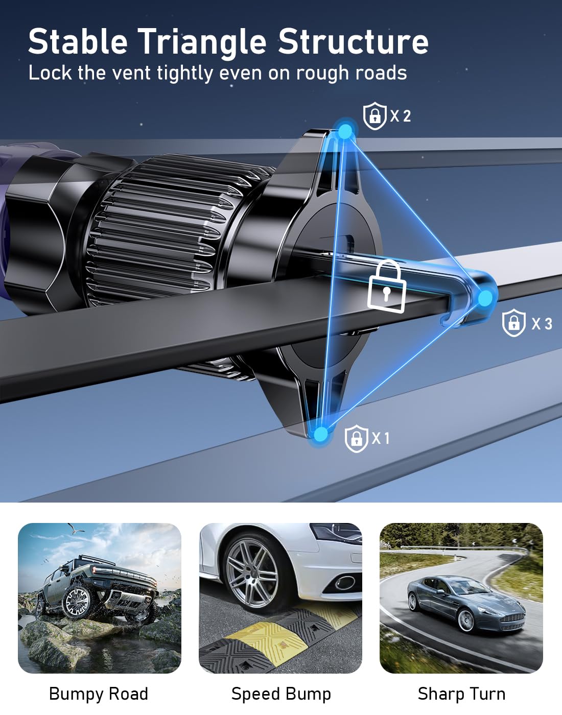 Blukar Car Phone Holder For Magsafe,[20Xn52 Strong Magnets]Air Vent Magnet Car Phone Mount Cradle-360°Rotation,Super Stable Car Phone Holder For Iphone12-15 Series&Others With Metal Plate-Ultramarine