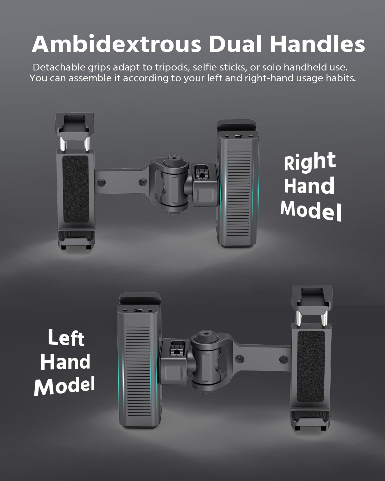 Rozoer Phone Clip Rig Stabilizer For Smartphone, Lightweight Handheld Vlogging Rig With 360° Rotation, Grip & Cold Shoe Mounts Compatible With Most Smartphones (For Arri-Standard)