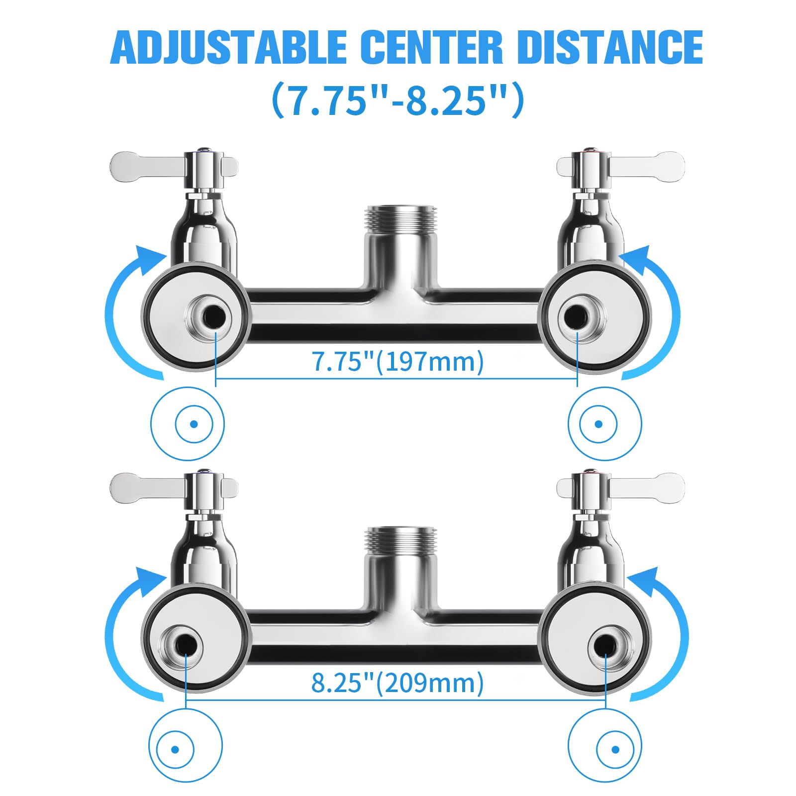 Aplwy Commercial Sink Faucet With Sprayer 36" Height 8" Adjustable Center, Commercial Wall Mount Kitchen Sink Faucet With Pre-Rinse Sprayer And 12" Swing Spout For Restaurant Industrial