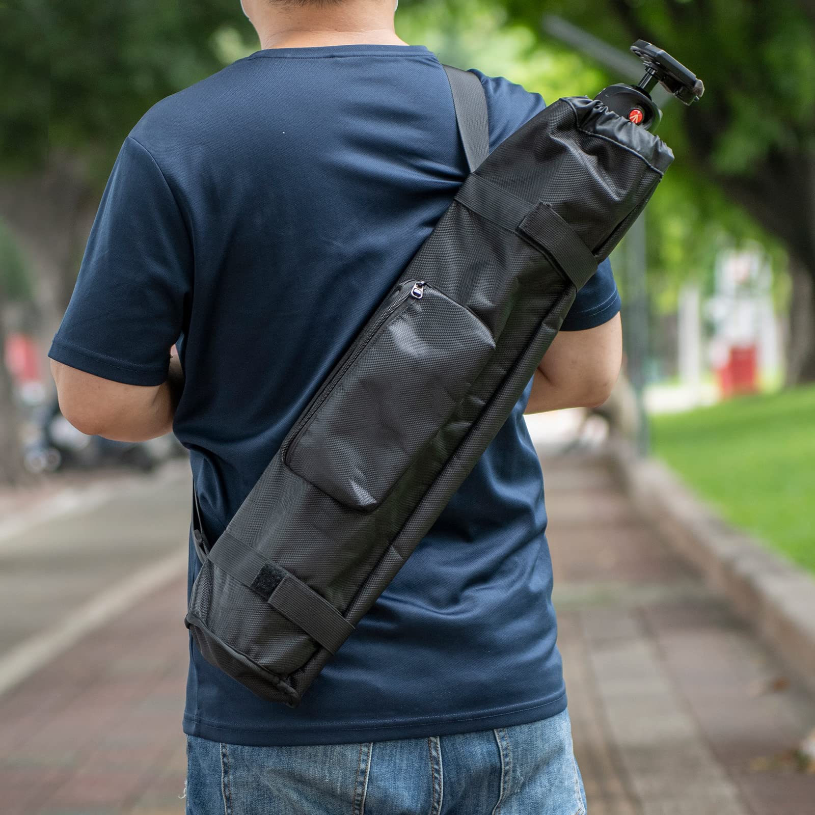 Txesign Tripod Carrying Case Bag 24” Compatible With Basics Gitzo Manfrotto Tripod Travel Bag Heavy Duty Nylon Bag, Camera Tripod Bag With Outer Pocket, For Tripod, Light Stands, Monopod, Mic Stand