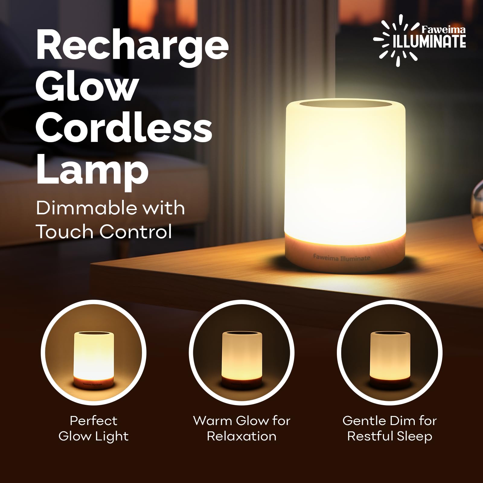 Faweima Illuminate Recharge Glow Night Light Touch Lamp Baby Night Lights For Nursery