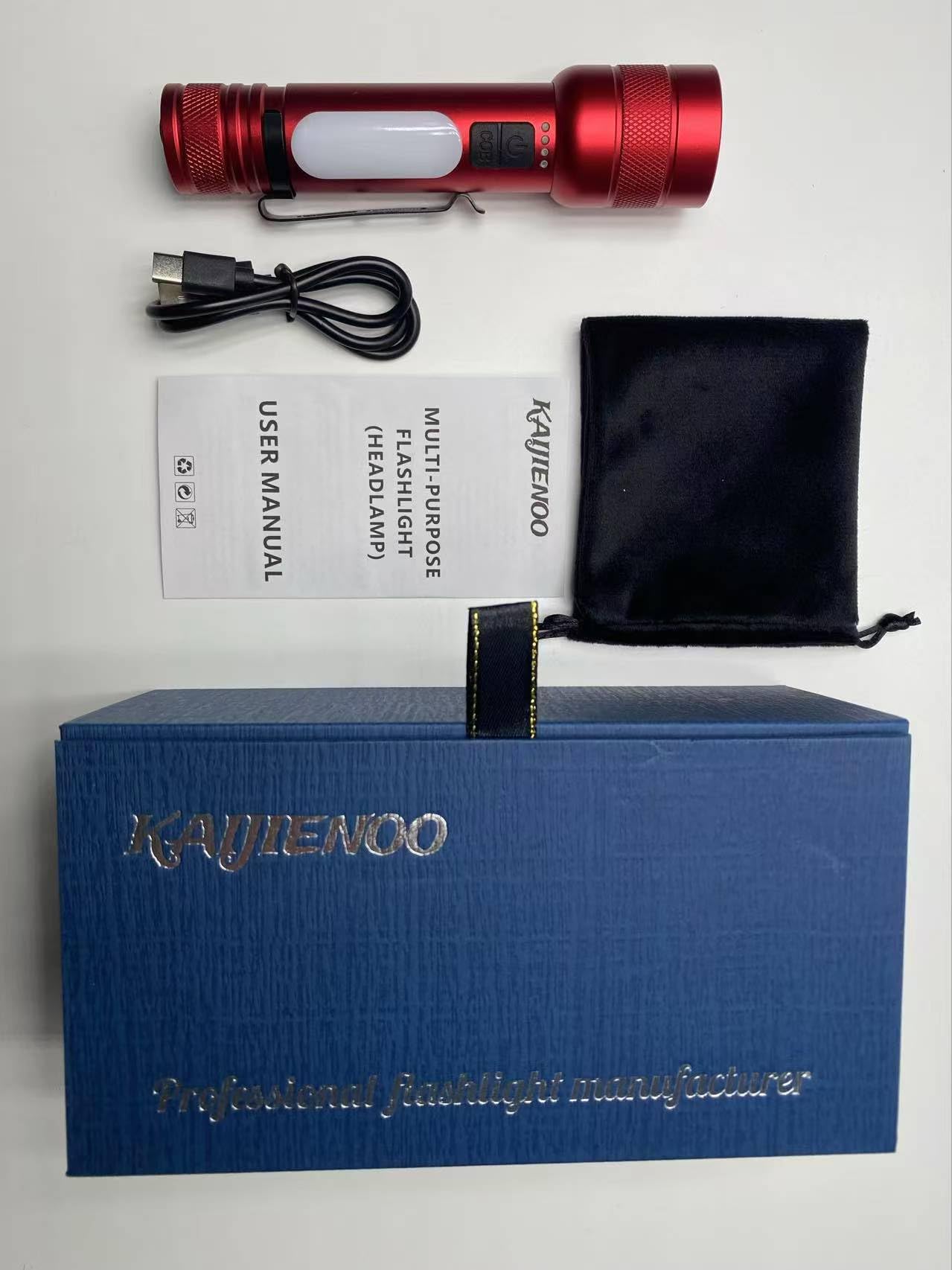 Kaijienoo Rechargeable Flashlights High Lumens,Super Bright Led Flashlight,Small Handheld Flash Lights For Camping Or Emergency,Zoomable Strong Flashlight For Home And Adventure,With Portable Clip &  Boxed