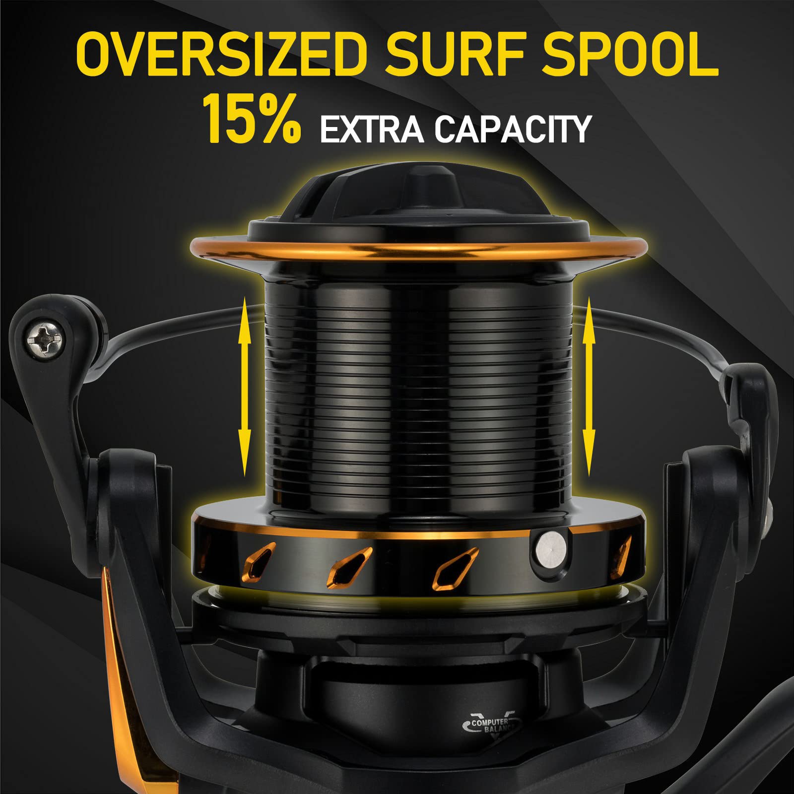 Dr.Fish Saltwater Spinning Reels, Full Metal Surf Fishing Reel, 13 +1 Bb, 52Lb Max Drag Ocean Sea Fishing Reel, Heavy Duty Long Cast Offshore Trolling Reel