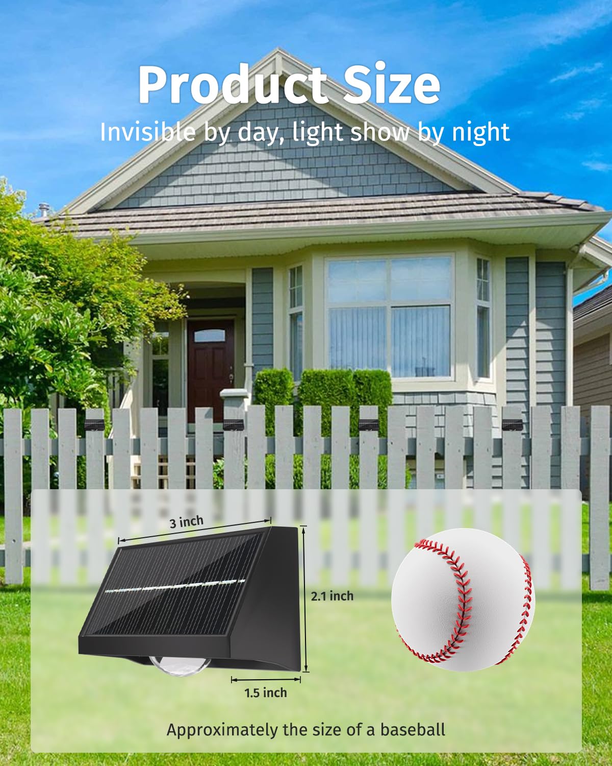 Senlukit Solar Fence Lights Outdoor Waterproof High Brightness Led Spot Lens Deck Lights 7 Mode Warm & Cool White Rgb Solar Powered Wall Lighting Decor For Outside Patio Step Backyard Railing Pool - 8 Pack