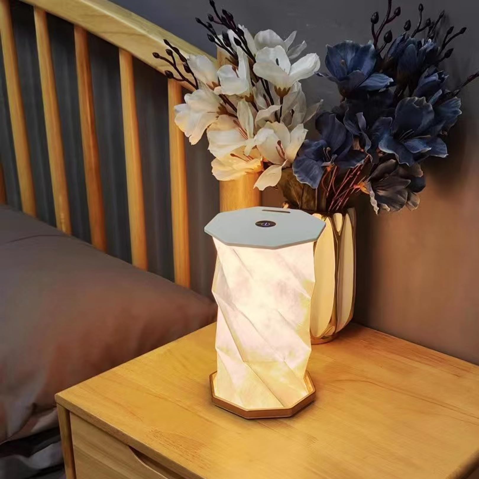 Desniltol Portable Cordless Lamp, Battery Operated Table Lamp With Touch Dimmer, Rechargeable Folding Night Light For Bedroom, Living Room, Office, Travel, Home Decor