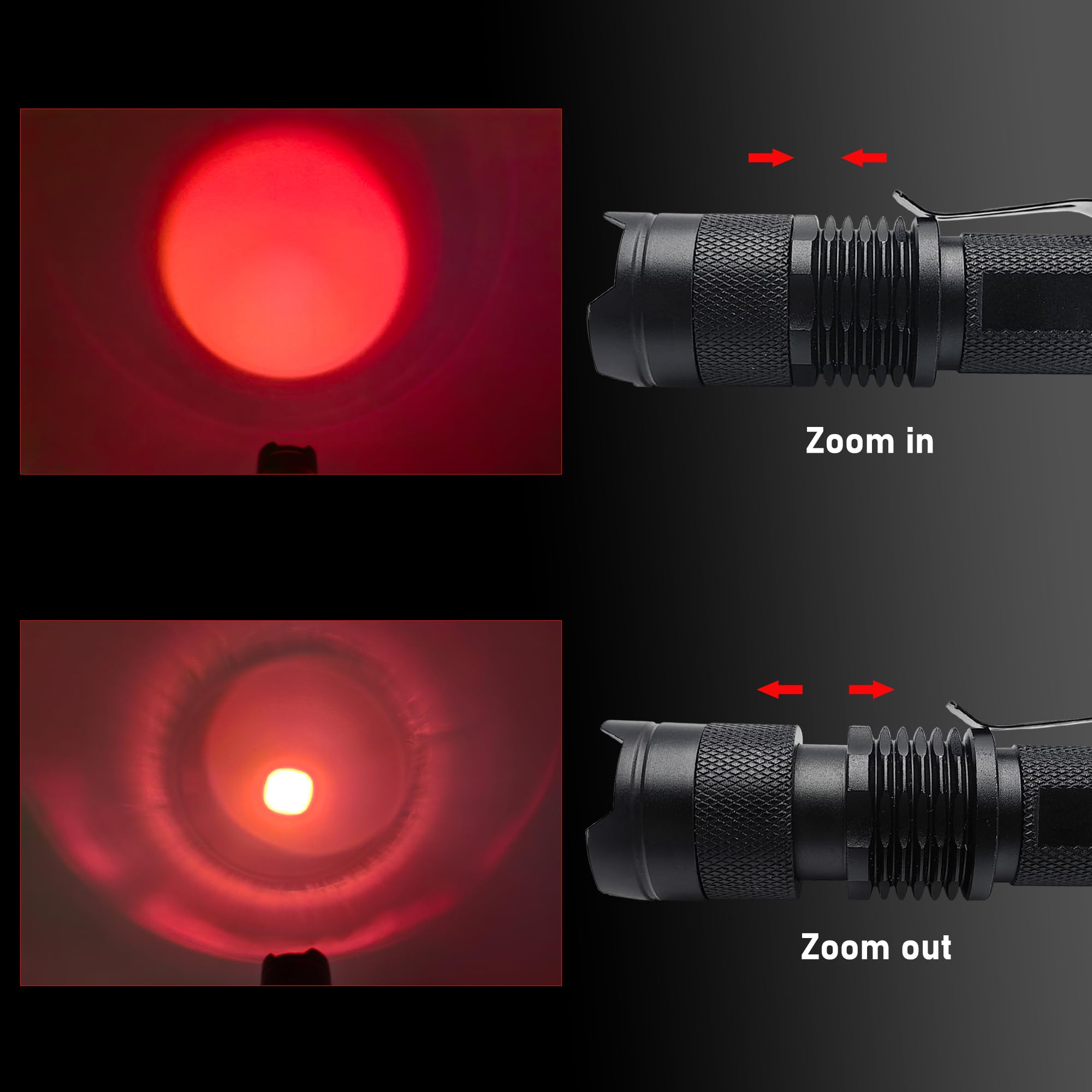 Xinfeibei 5 Pack Red Light Flashlight Single Mode Mini Flashlights Portable For Astronomy Aviation Night Observation