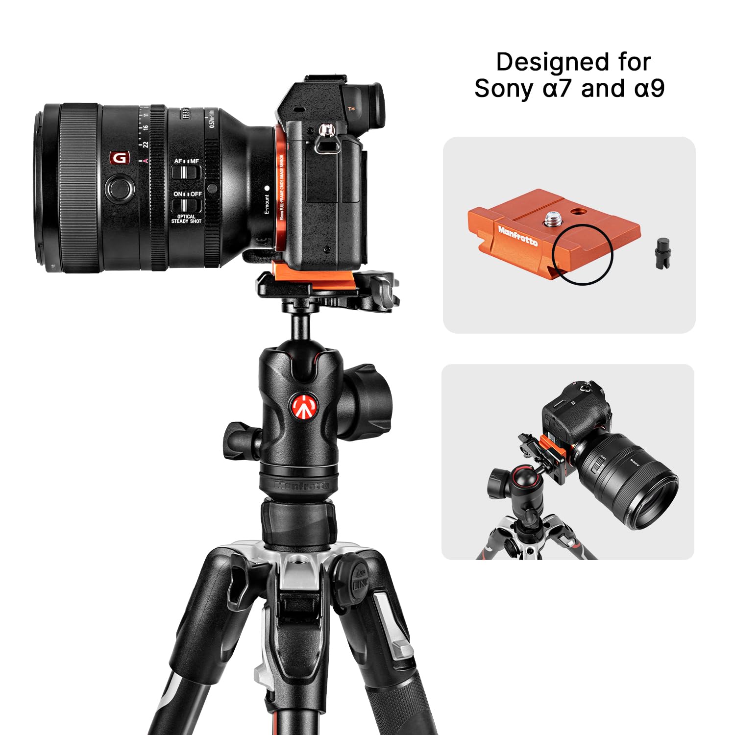 Manfrotto Be Advanced Special Edition 4-Section Aluminum Travel Tripod With 494 Center Ball Head For Sony Alpha Cameras