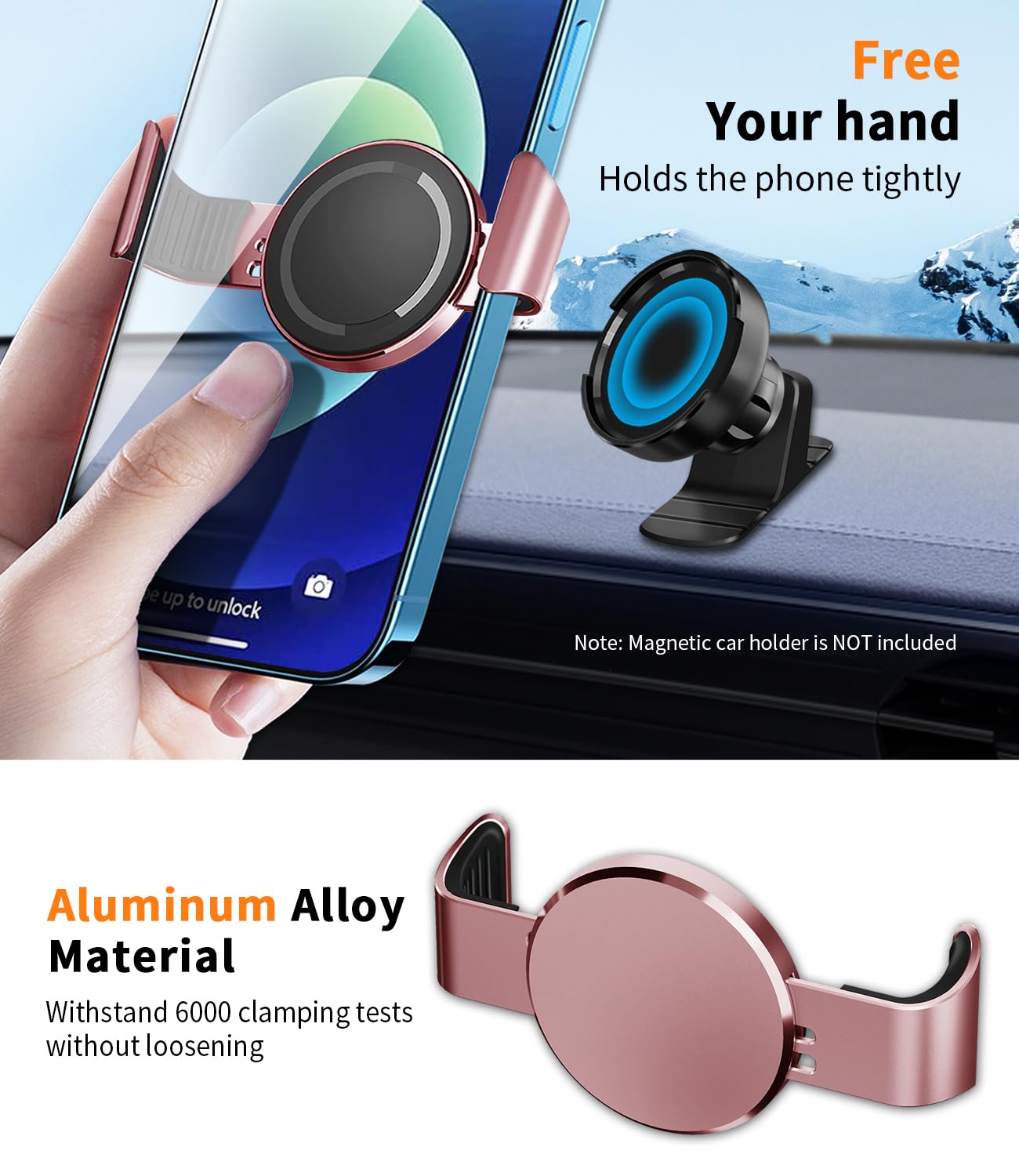 Luanke Magnetic Phone Car Mount, Universal Air Vent Magnetic Car Phone Mount Holder, Compatible With Iphone 15 Pro Max, And More (Generation 2 Stand Black)