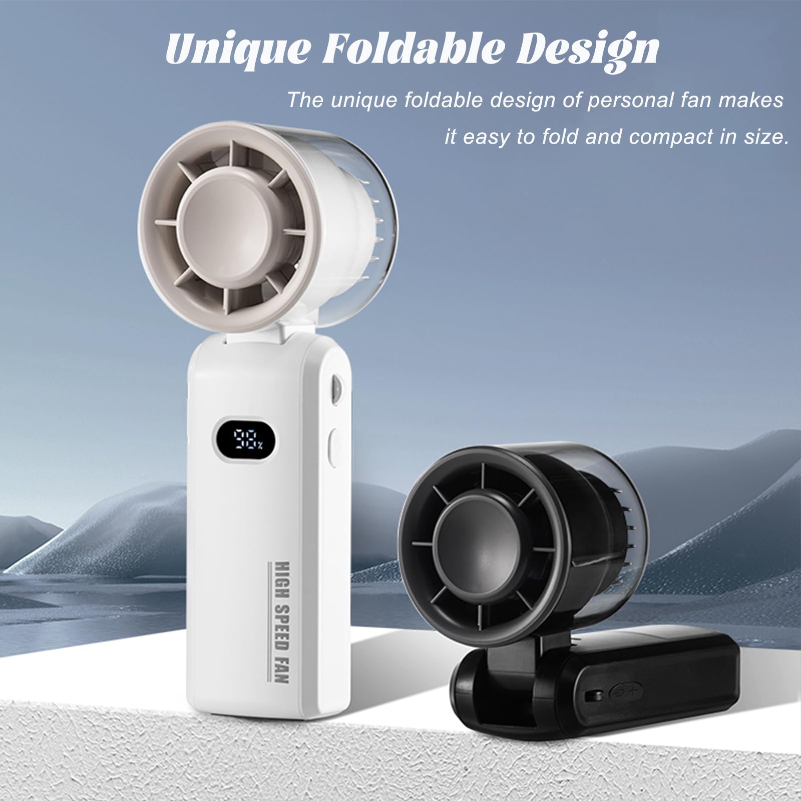 Portable Handheld Fan, Mini Foldable Fan With 100 Level Wind Adjustment, Usb Rechargeable Fans