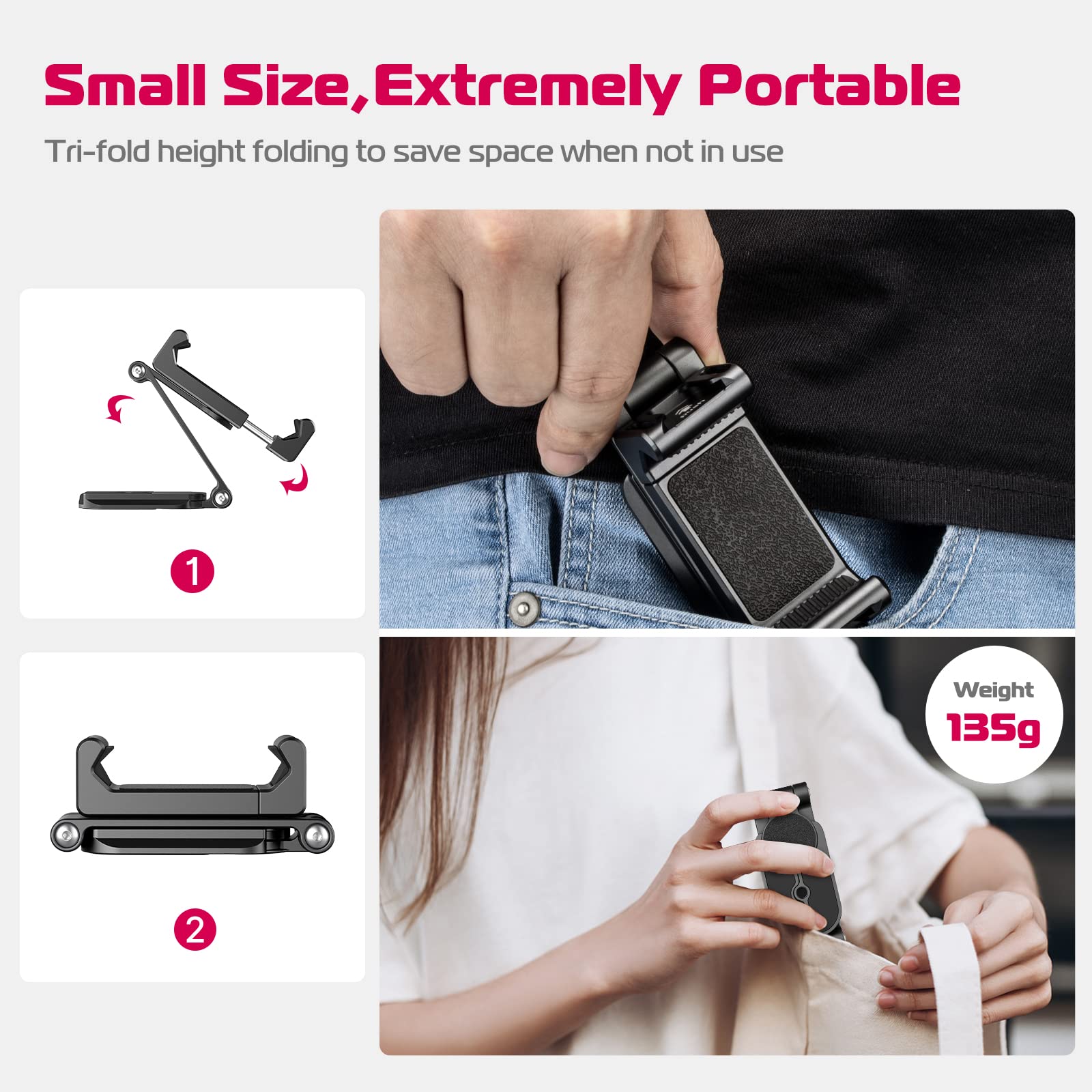 Ulanzi Phone Tripod Mount 2 Cold Shoes & Arca Port, Metal Smartphone Adapter For Iphone, Cell Phone Vlog Tripod Stand Holder For Desktop Video Live Streaming Vlogging Rig