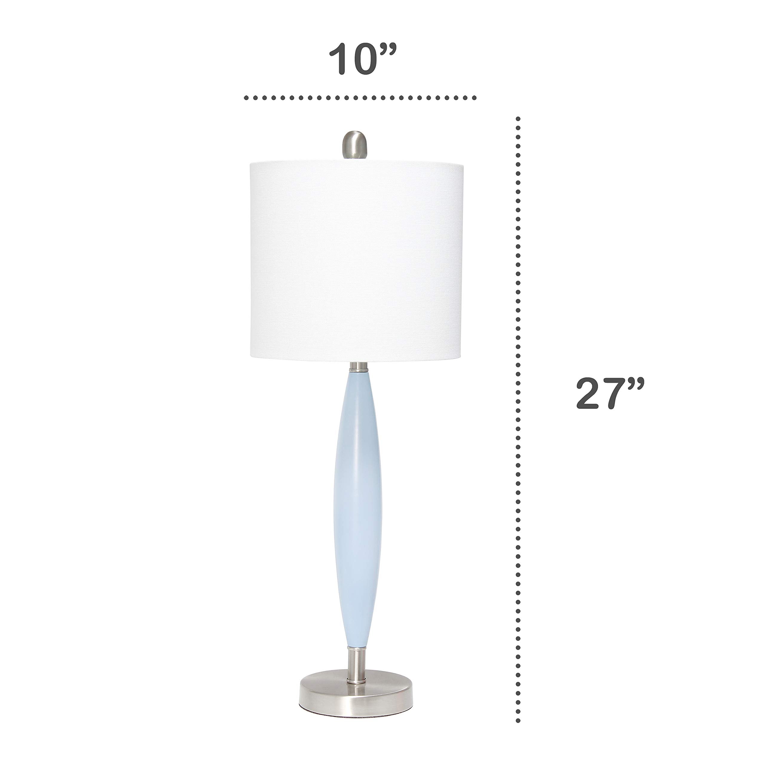 Lalia Home Stylus Table Lamp With White Fabric Shade (Blue/White Shade)