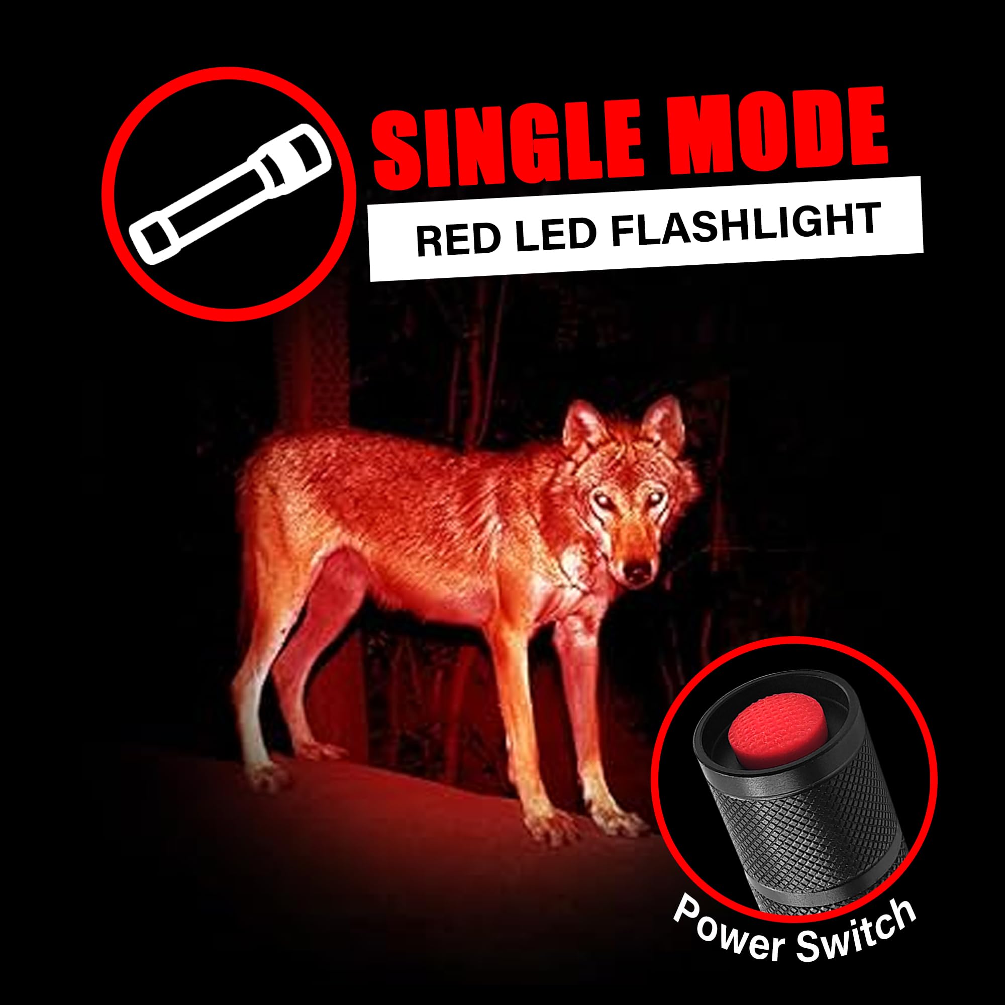 Ploarnovo Red Light Flashlights - Single Mode Zoomable Red Led Flashlights For Astronomy, Aviation, And Night Observation (4)