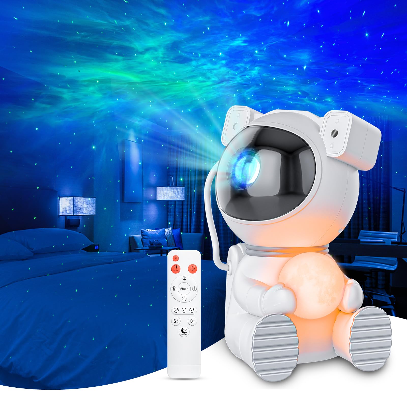 Cayclay Astronaut Galaxy Projector, Star Projector With Timer And Remote, Night Light With Moon Lamp, Led Nebula Lamp For Kids Adults, Room Decor  (White)