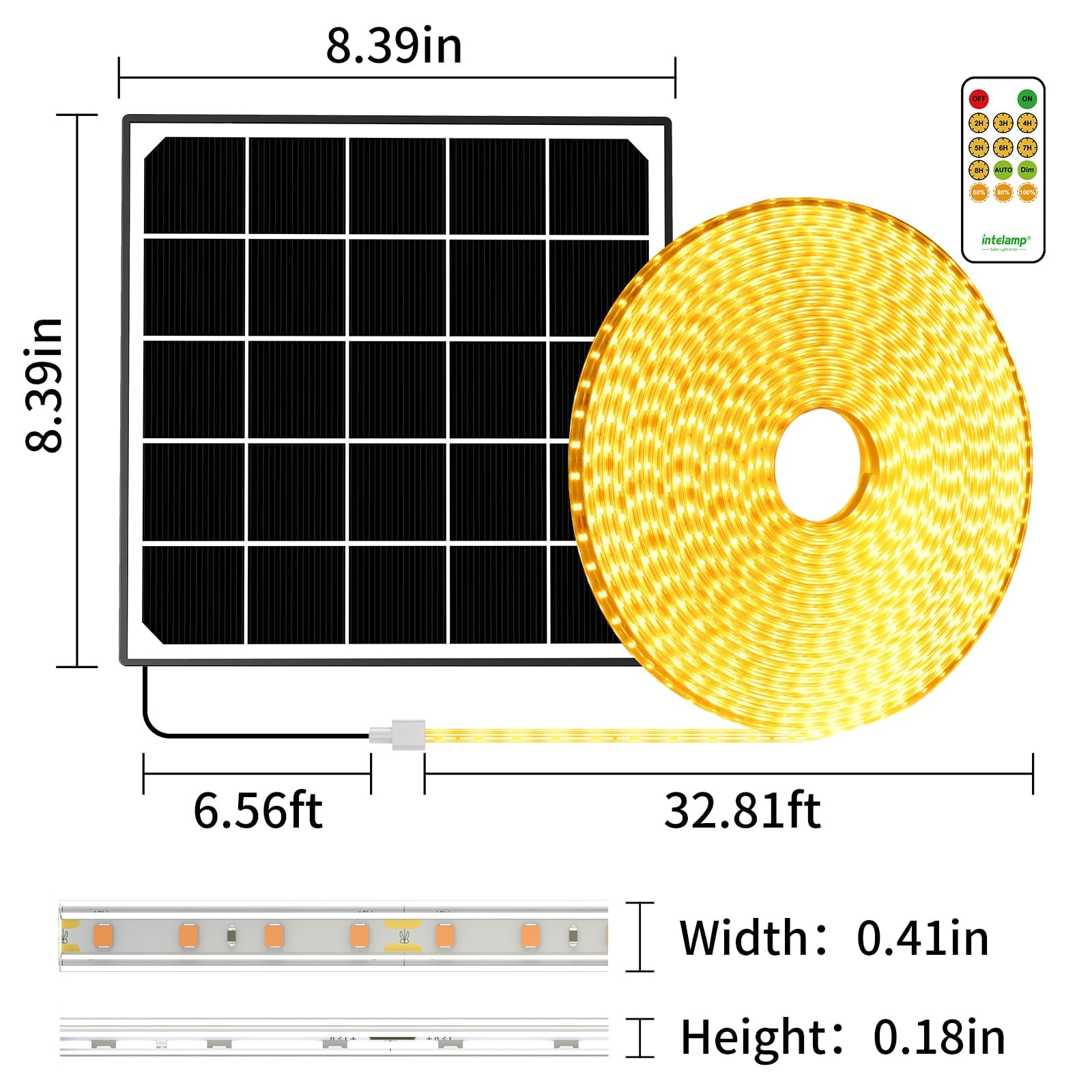 Lightonight Solar Strip Lights Outdoor, Led Strip Lights Solar Powered 6000Mah 32.8Ft 800 Led, Dust To Dawn Solar Strip With Remote Auto On/Off For Deck House Garden Balcony Pool(Warm White)