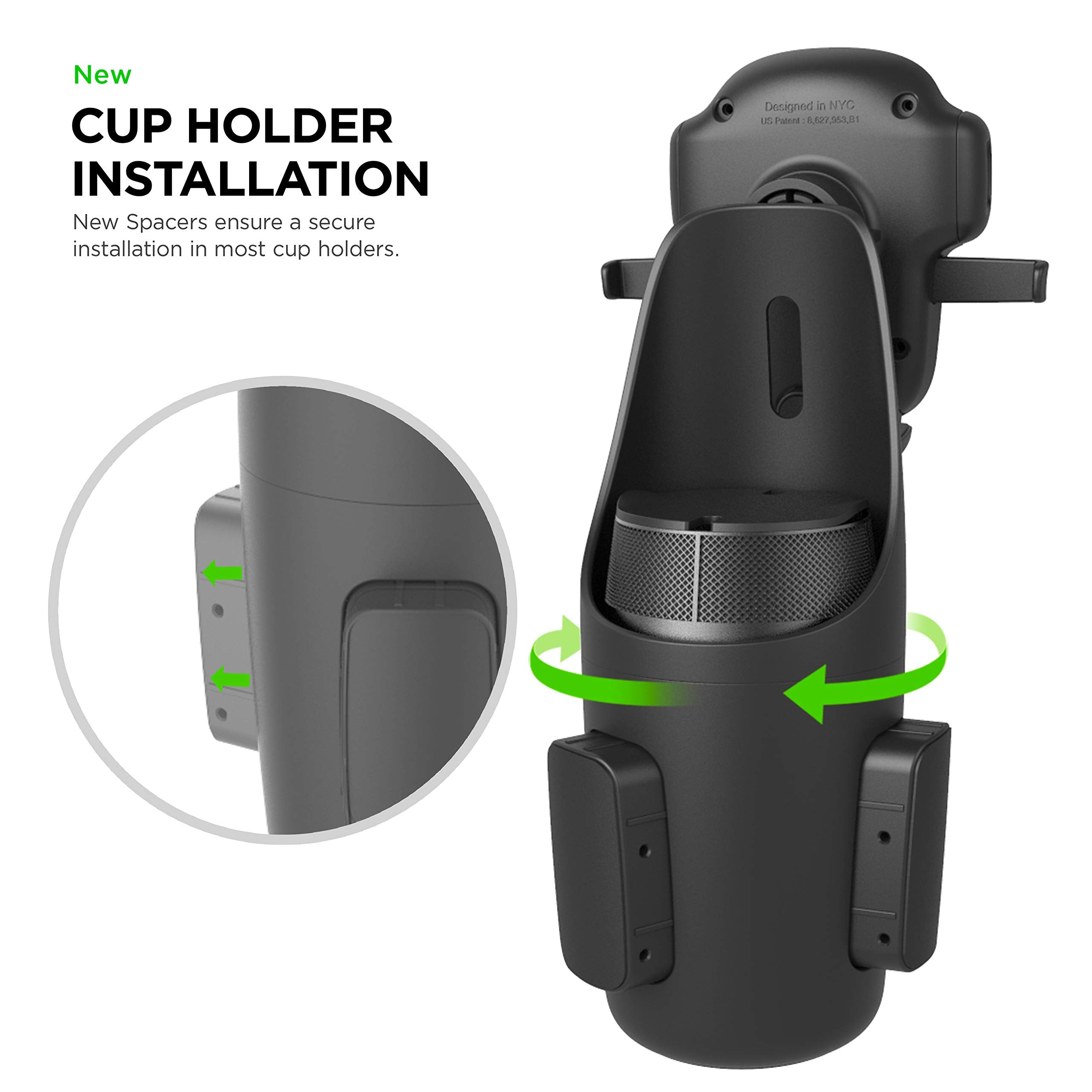 Iottie Easy One Touch 5 Cup Holder Mount - Universal Car Mount Phone Holder For Iphone, Google, Samsung, Moto, Huawei, Nokia, Lg, And All Other Smartphones