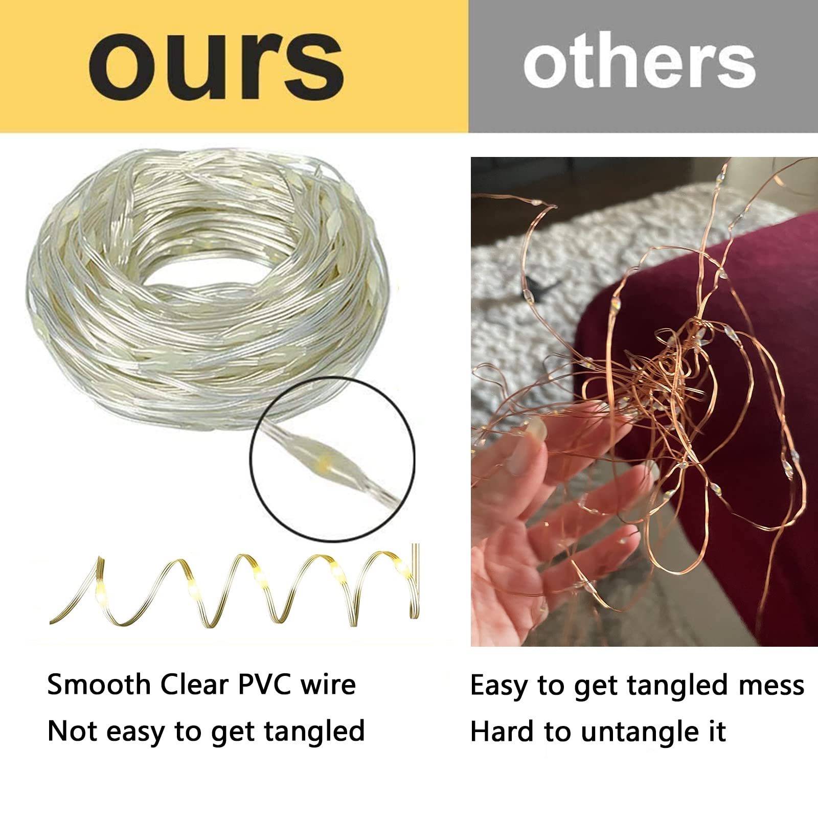 Qitong 2 Pack Pvc Solar Fairy Lights, Each 33Ft 100 Led String Lights Outdoor Waterproof, 8 Modes White Solar Lights