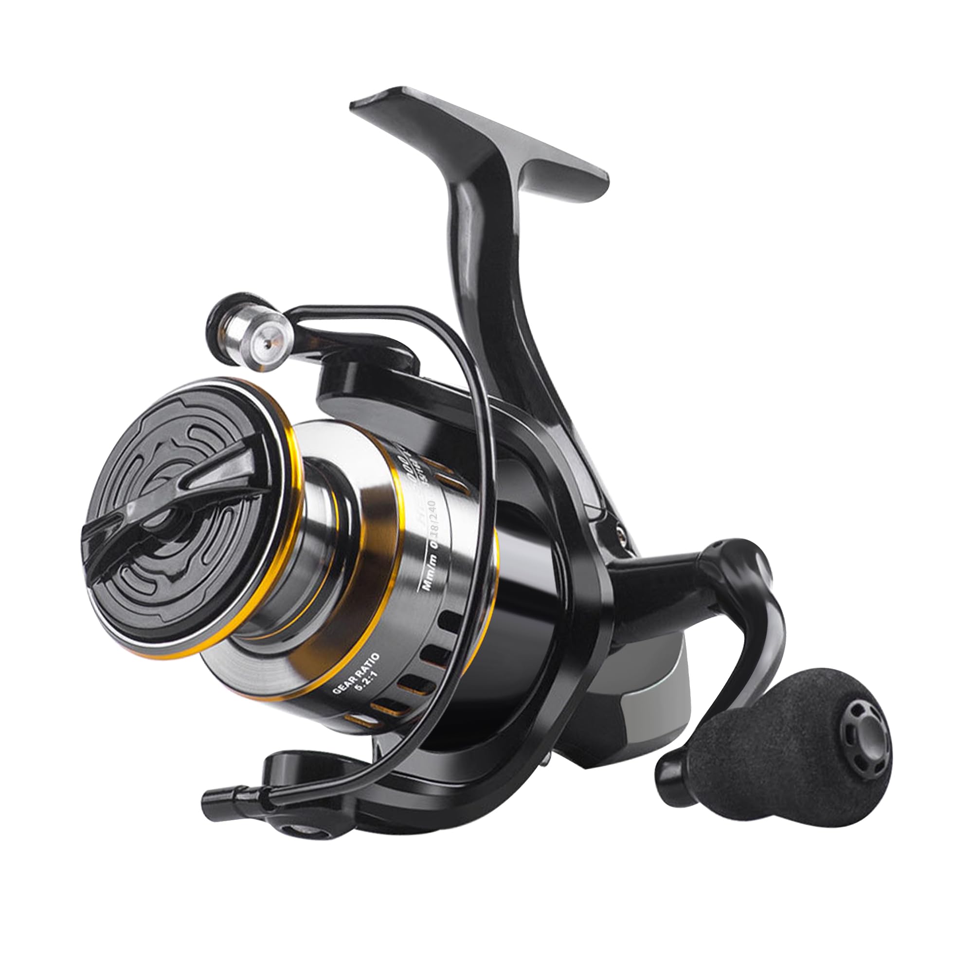Lacusmall Spinning Fishing Reel, Saltwater Freshwater Spinning Fishing Reel, He Series 22Lbs Max Drag, 12 Ball Bearings,5.2:1,3000,4000,5000 Series