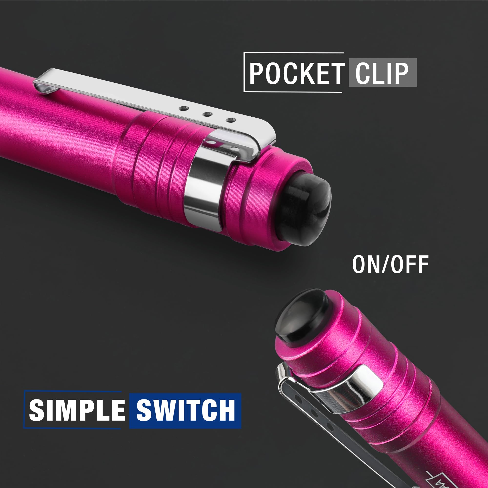 Workpro 4 Pack Blue Pen Light Set & 4 Pack Pink Pen Light Set