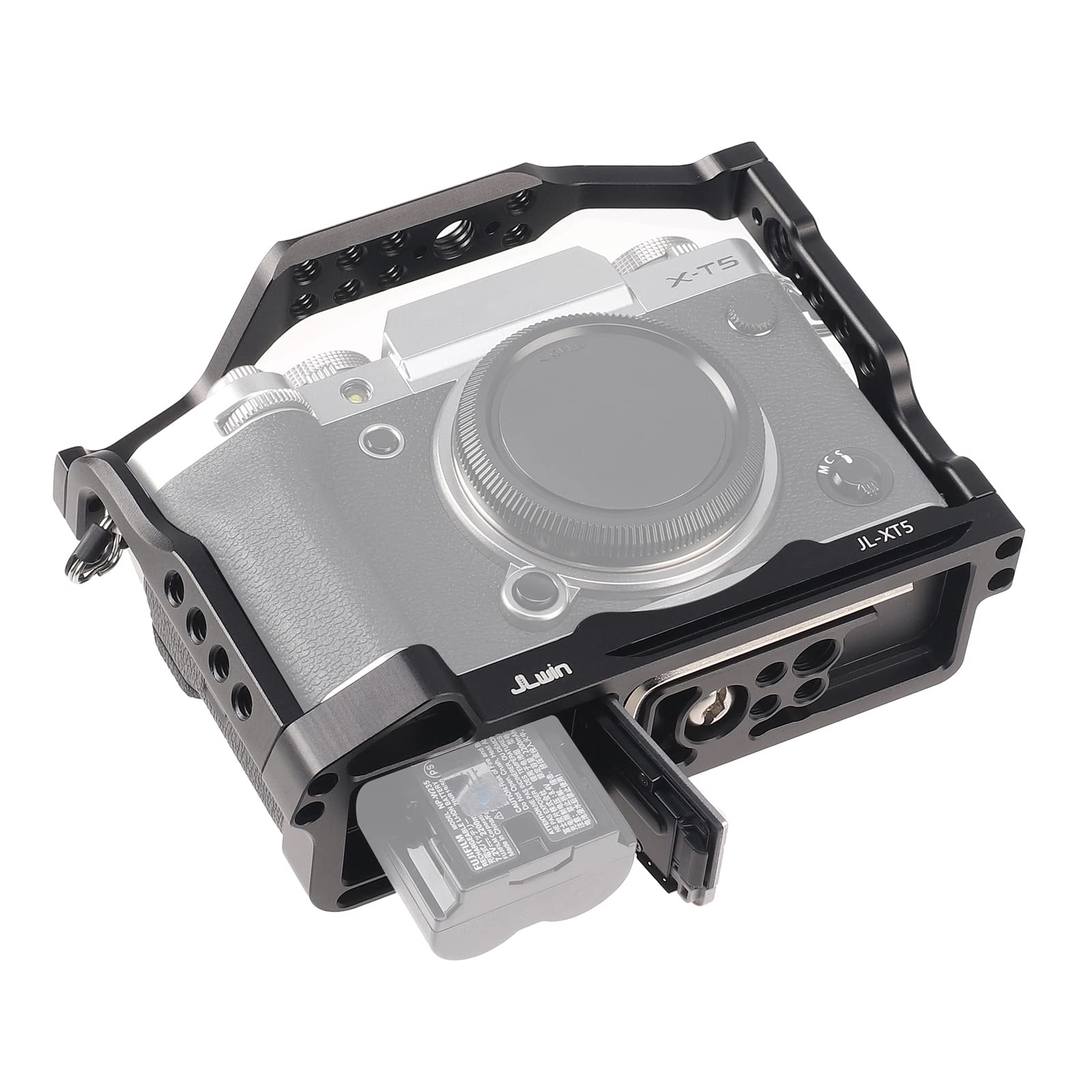 Focusfoto Camera Cage For Fujifilm Fuji X-T5 Xt5 Mirrorless Camera, Aluminium Alloy With Nato Rail, 1/4" Screw Mouting And Quick Release Plate For Arca Swiss Standard Video Filmmaking Stabilizer Rig