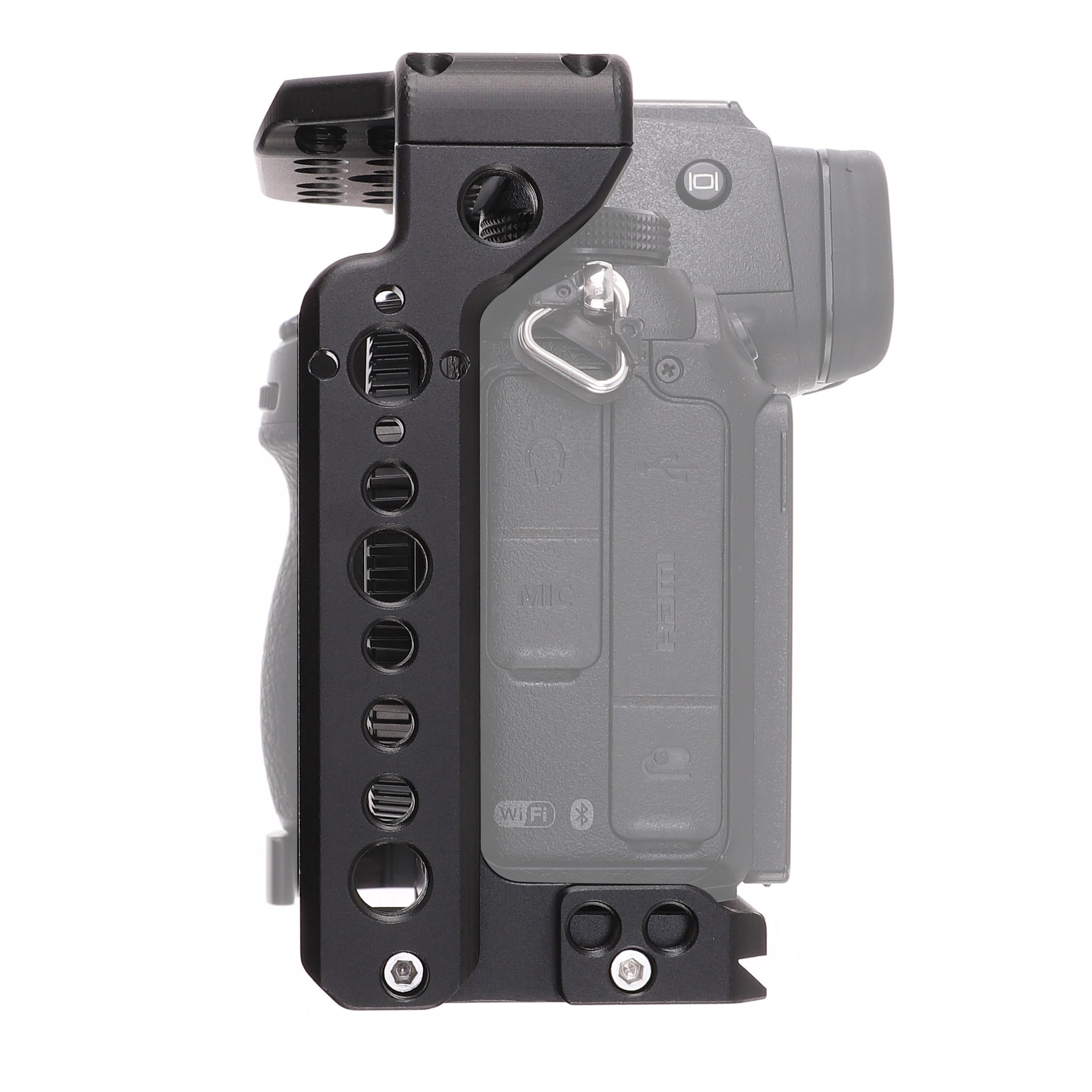 Fotga Camera Cage Video Stabilizer For Nikon Mirrorless Camera Z5 Z6 Z7 Z6Ii Z7Ii With Cold Shoe,Handle Locating Holes,Multiple 1/4" 3/8" Screw Holes