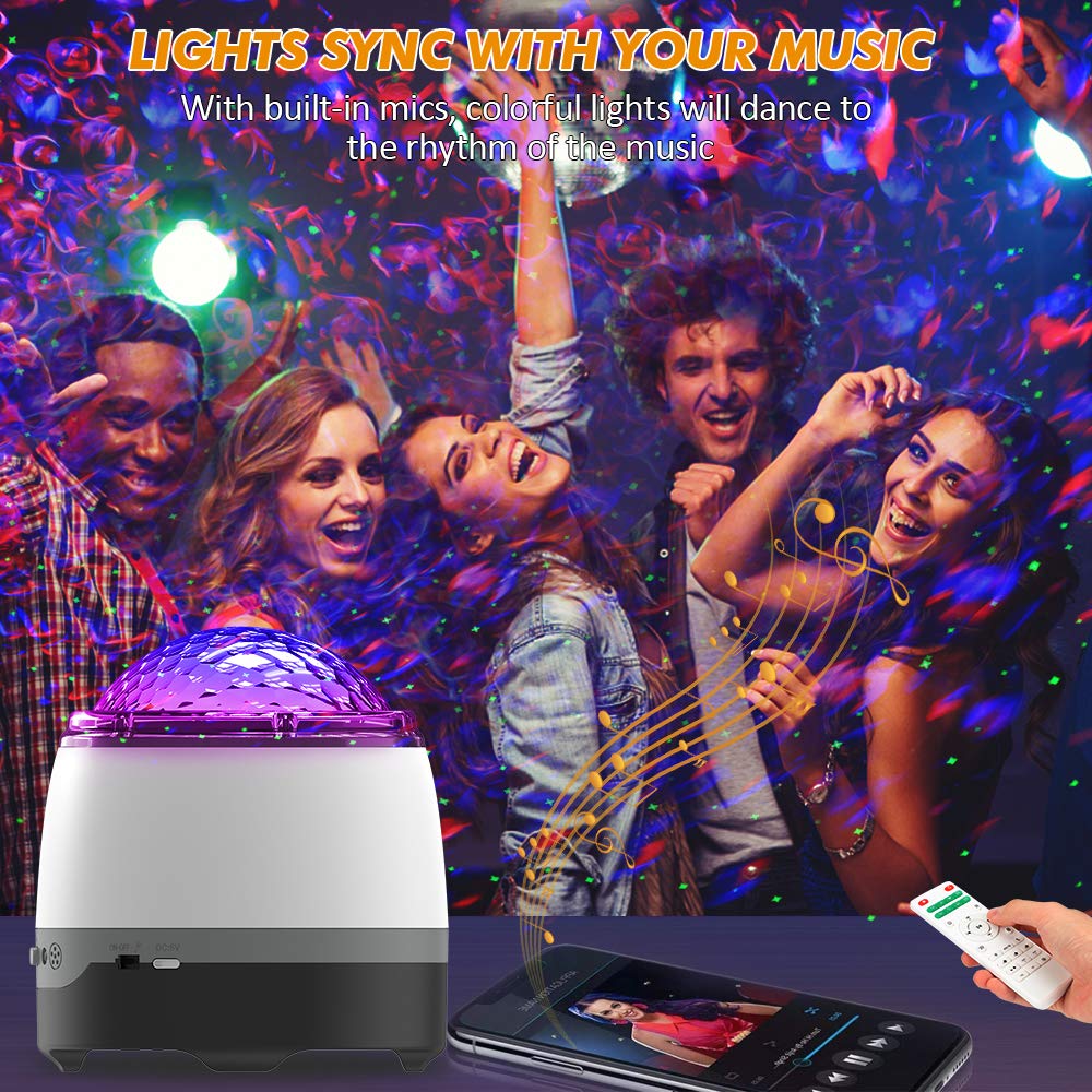 Elec3 Galaxy Projector, Star Light Projector For Bedroom, Sleeping Soothing White Noise Sound Machine With Remote, Timer, Music Speaker, 8 Soother Sounds Ocean Wave Projector For Baby Kids Adults Relaxation