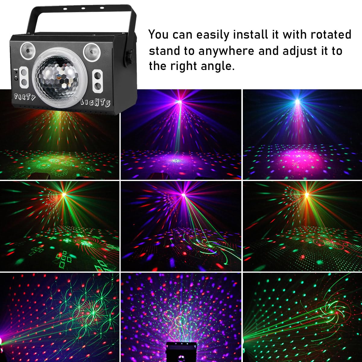 Kismee Dj Disco Light Parties Led Disco Ball Light Strobe Lights Projector Sound Activated Remote