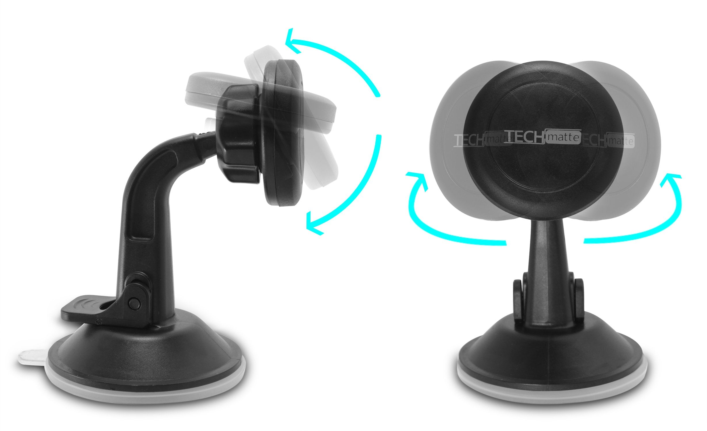 Techmatte Car Phone Mount Magnetic-Dashboard Mounted Car Phone Holder-Universal Smartphone Compatibility With Strong Magnetic Technology (Black), Portable Electronic Device Mount