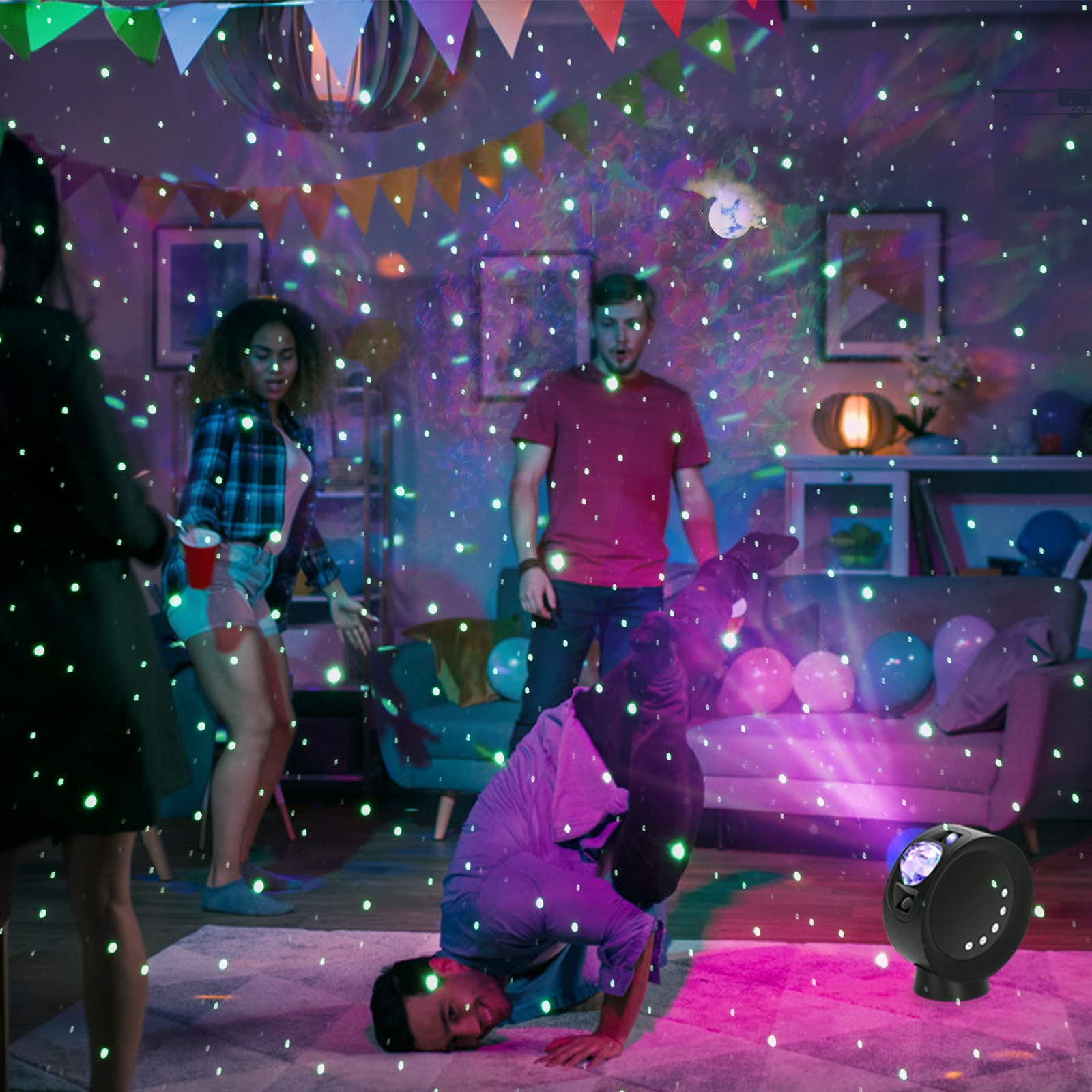 Kivotac Galaxy Star Projector With Remote Control, Adjustable Brightness, Time Setting - For Bedroom, Gaming, Home Theater Ceiling