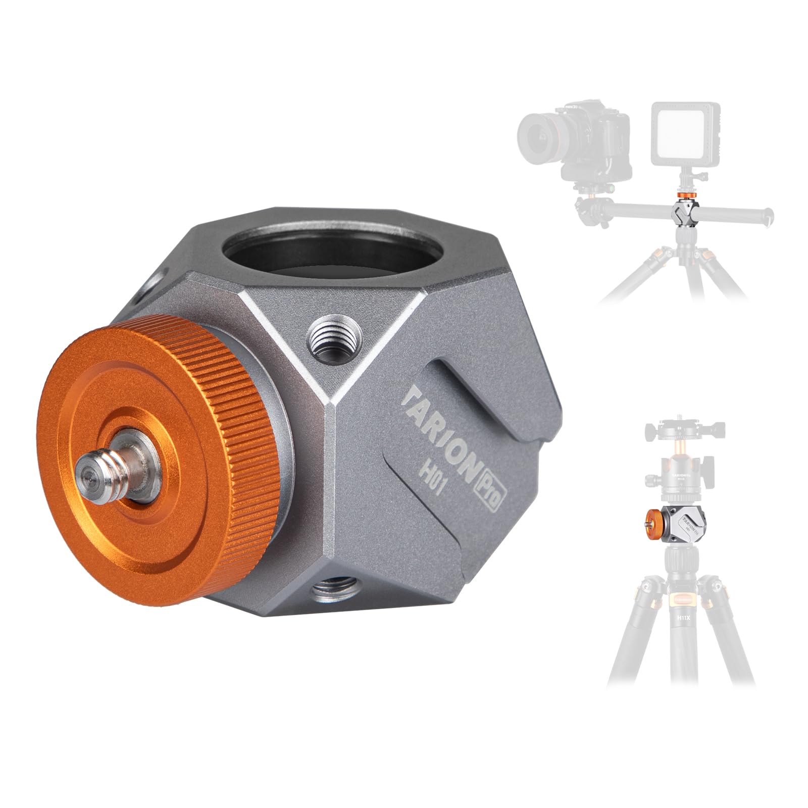 Tarion Cold Shoe Adapter For Tripod: Multifunctional Extension Bracket Rack With 1/4 Thread Holes Cold Shoe Mounts Universal 3/8 To 1/4 Screw Adapter For Camera Tripod Magic Arm Light Mc-H01