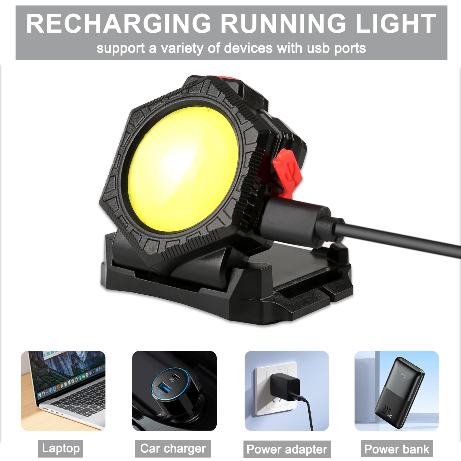 Siuyiu Running Light, Fanny Packs With 800 Lumen Cob Light For Men Women, Ipx5 Waterproof, Waist Belt Running Lights With Adjustable Strap For Hiking Walking