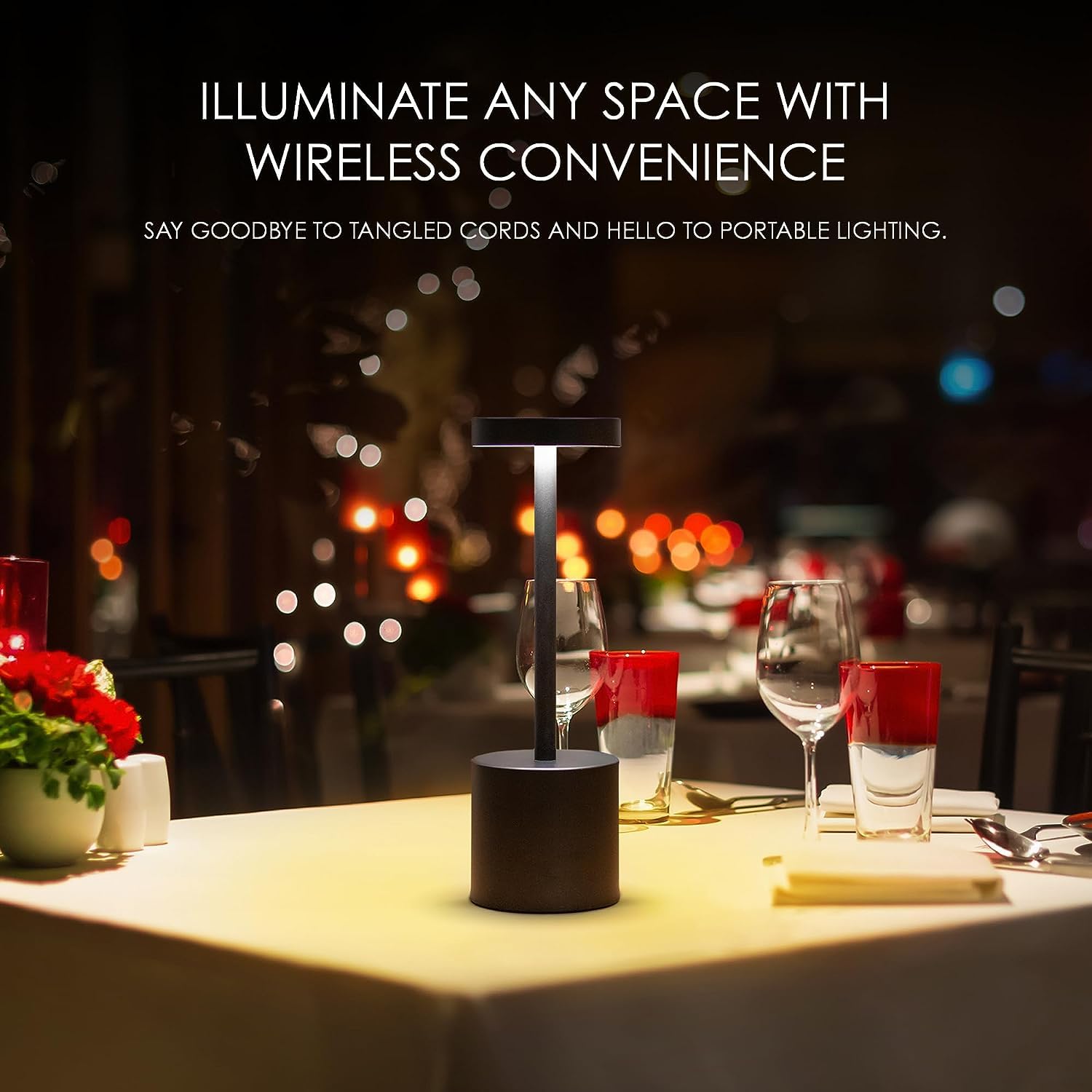 Dysmio Golden Wireless Led Table Lamps With Touch Dimming - Stylish Pack Of 2 For Home And Restaurant