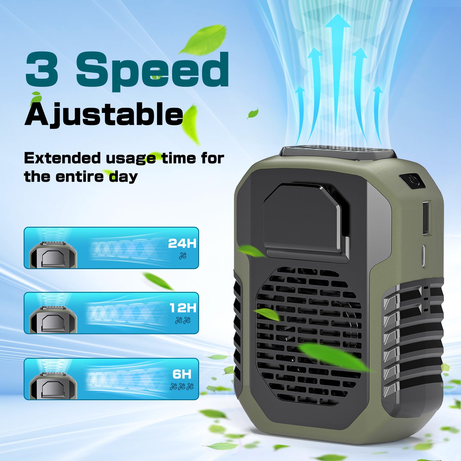 Portable Waist Fan Rechargeable, Portable Wearable Fan Hand 6000Mah With 24H Of Working Time