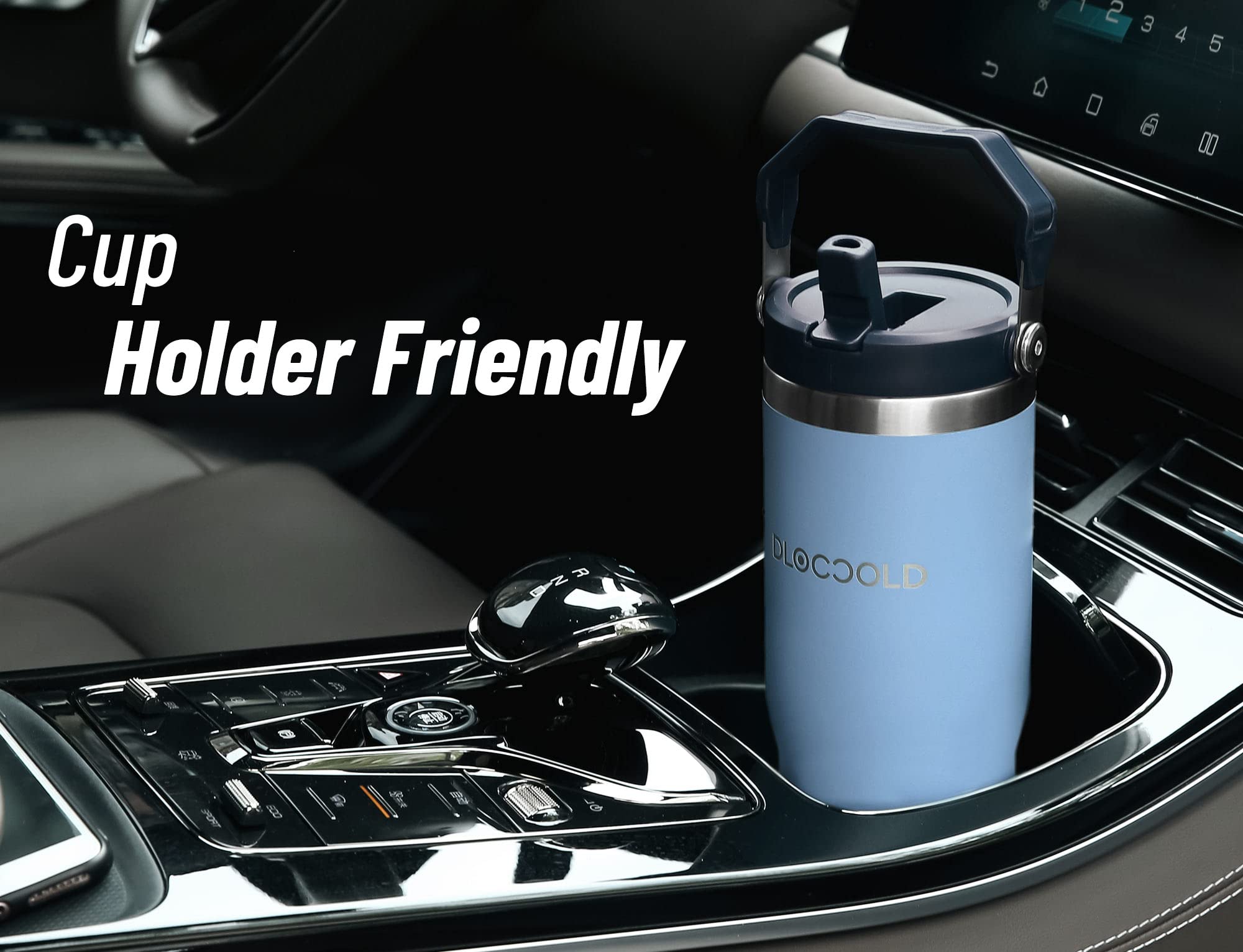 Dloccold 30 Oz Stainless Steel Tumbler With Flip Straw & Handle, Insulated Leak Proof