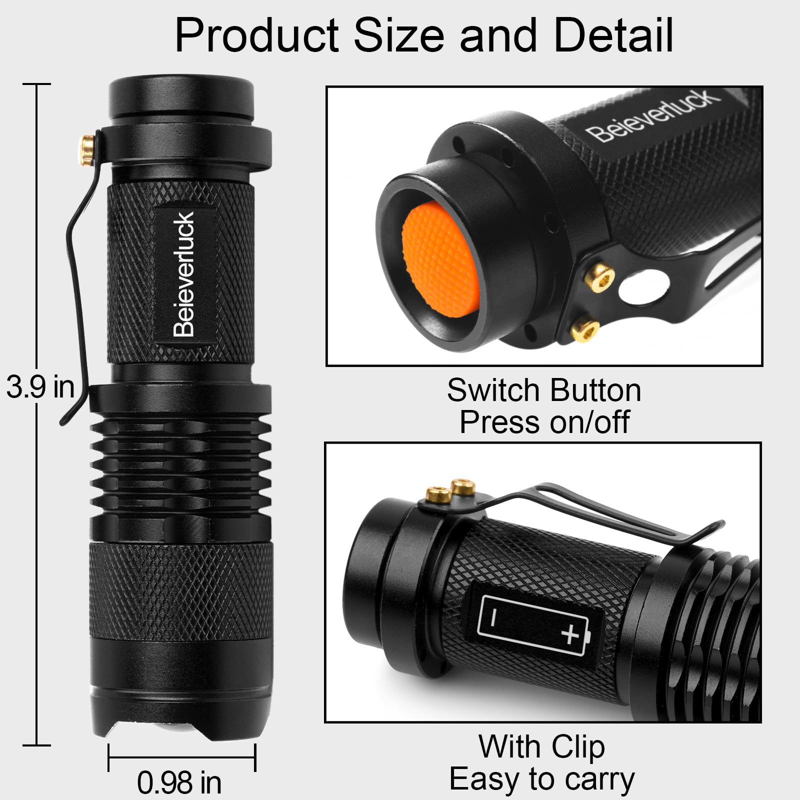 Beieverluck 10 Pack Red Light Flashlight 3 Modes Red Led Flashlight Scalable Red Light Torch With Clip For Hunting Astronomy Night Observation And Outdoor Activities
