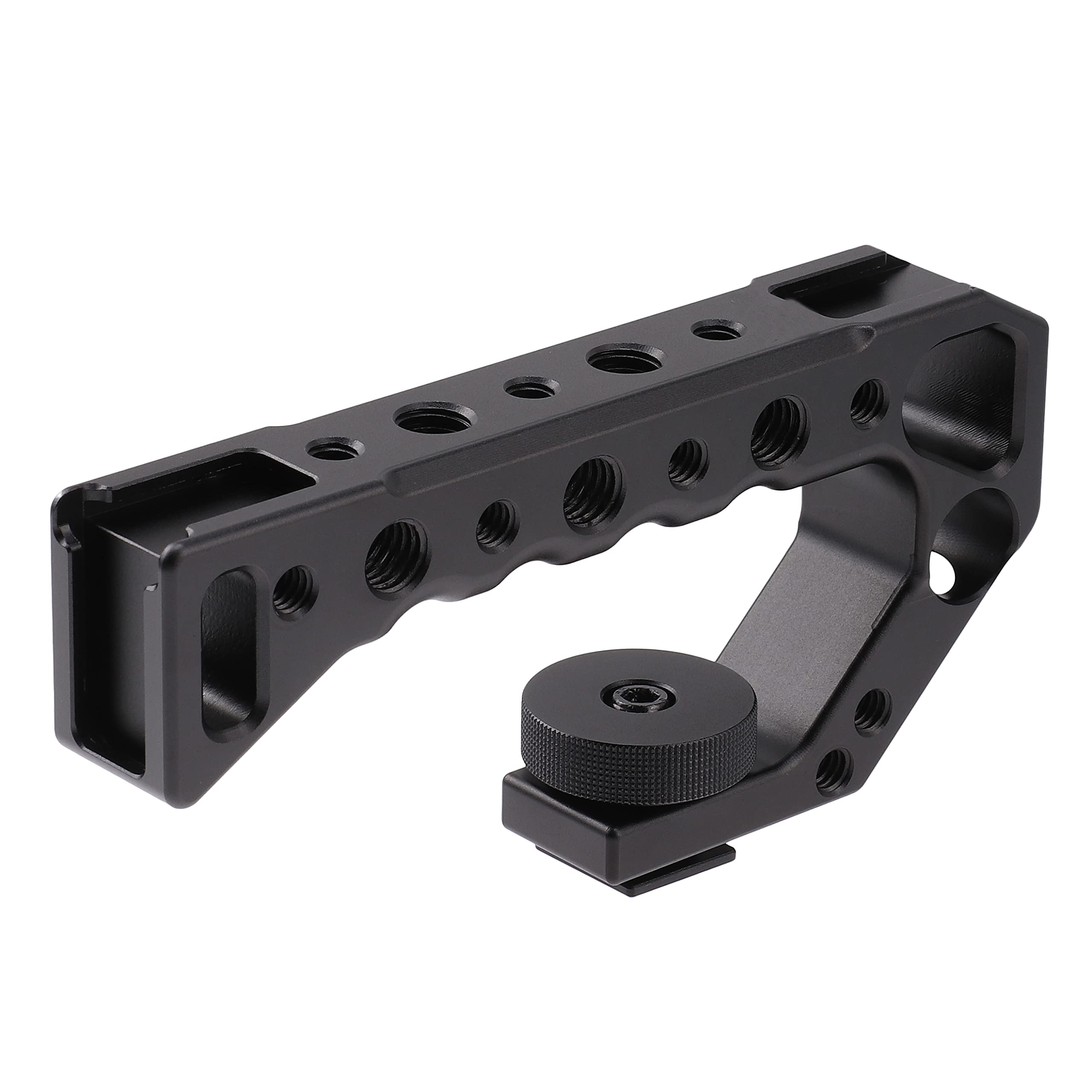 Fotga 5.5Inch Hot Shoe Top Handle Video Stabilizer For Dslr Mirrorless Camera Cage Microphone Minotor Evf With 1/4"-20 3/8"-16 Holes Cold Shoe Mount,A 15Mm Rod Hole