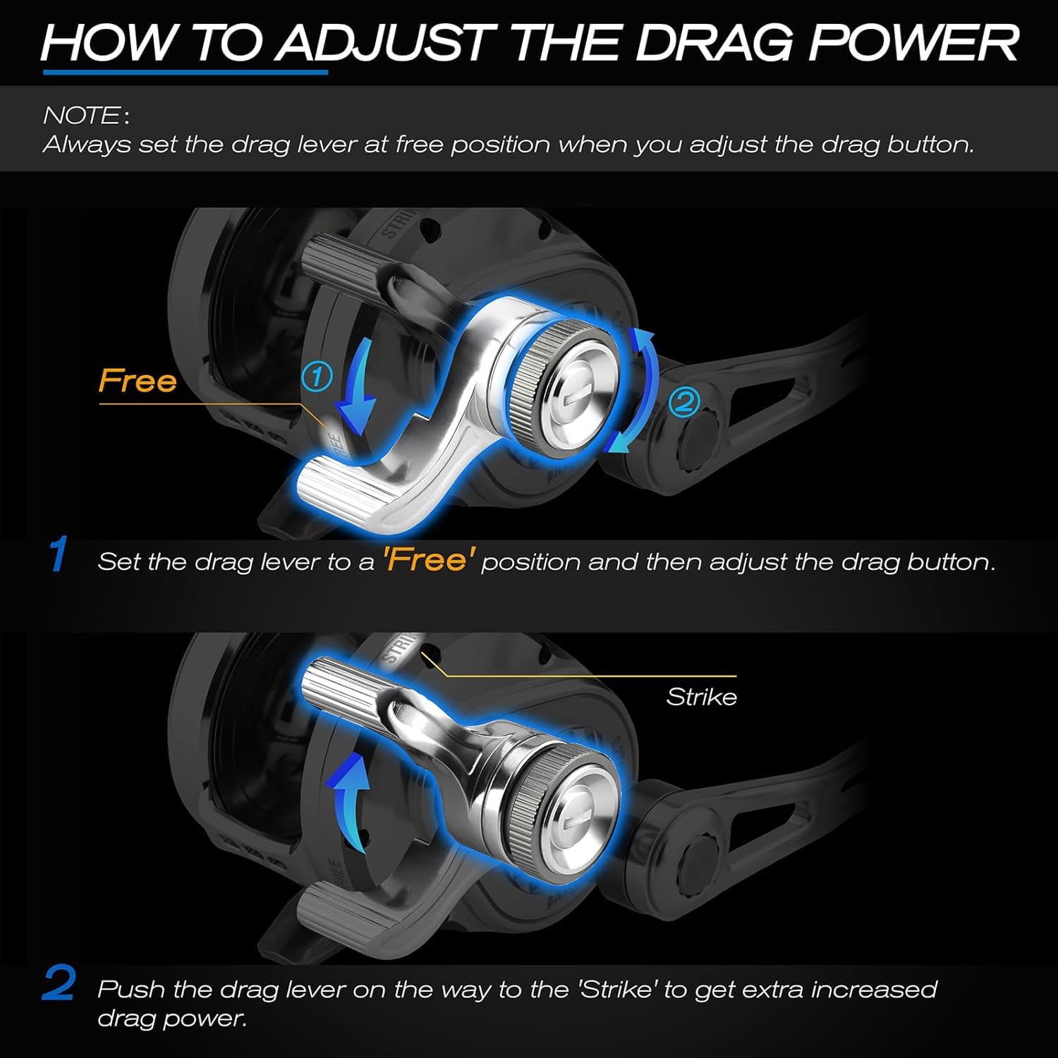 Gomexus Slow Pitch Jigging Reel Ls20 Cnc All Aircraft Grade Aluminum Body Lever Drag Conventional Reel