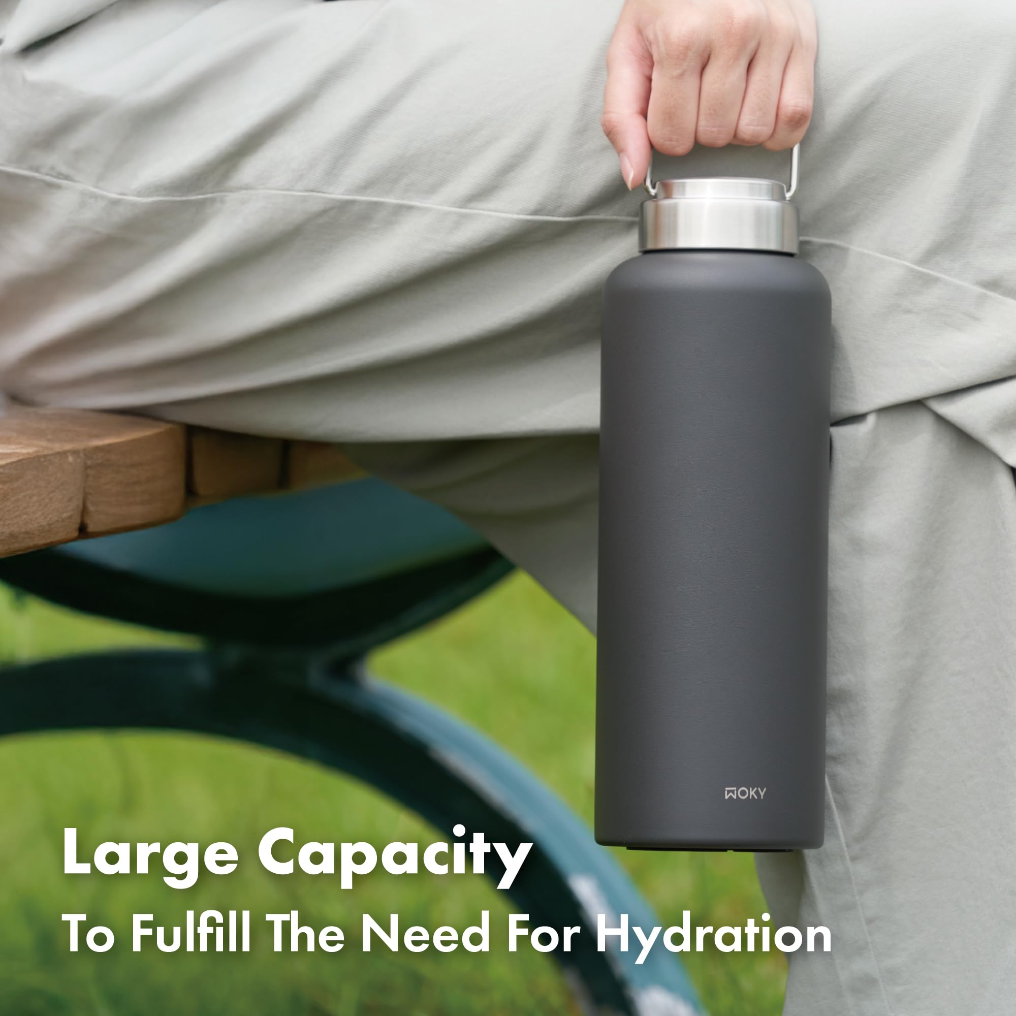 Woky Ticera 40Oz Titanium Ceramic Coated Tumbler - Stainless Steel Vacuum Insulated Water Bottle
