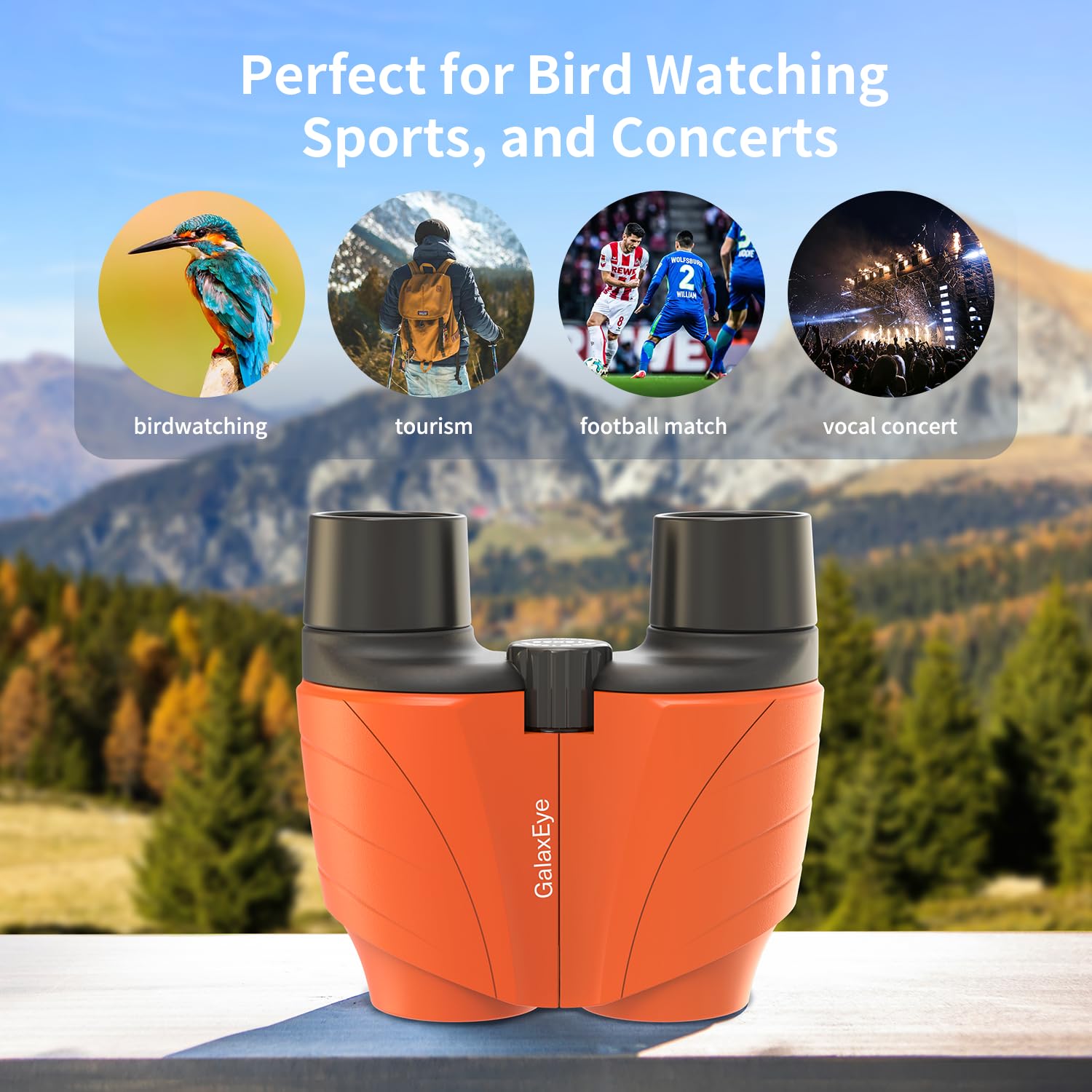 Galaxeye Binoculars For Adults And Kids 12X25 Compact Binoculars Featuring High Definition Large Field Of View And Easy Focus Ideal For Hunting Bird Watching Stargazing Travel And Cruise