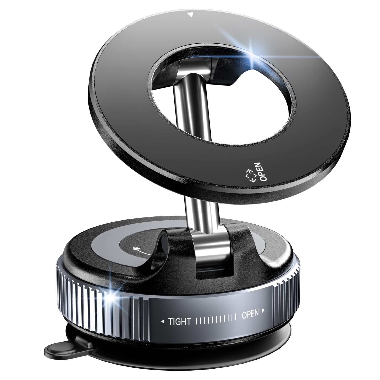 Cloudvalley Magnetic Car Phone Mount, [Compatible With Magsafe] 360° Adjustable Foldable Holder For Dashboard, 80Lbs Suction & 2800Gf Magnet, Car Accessories For Iphone 16 Pro Max 15 14, Black