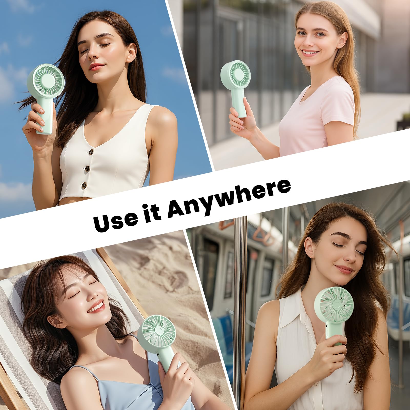 Handfan High Speed Handheld Mini Fan, Small Pocket Design Personal Fans Portable Rechargeable