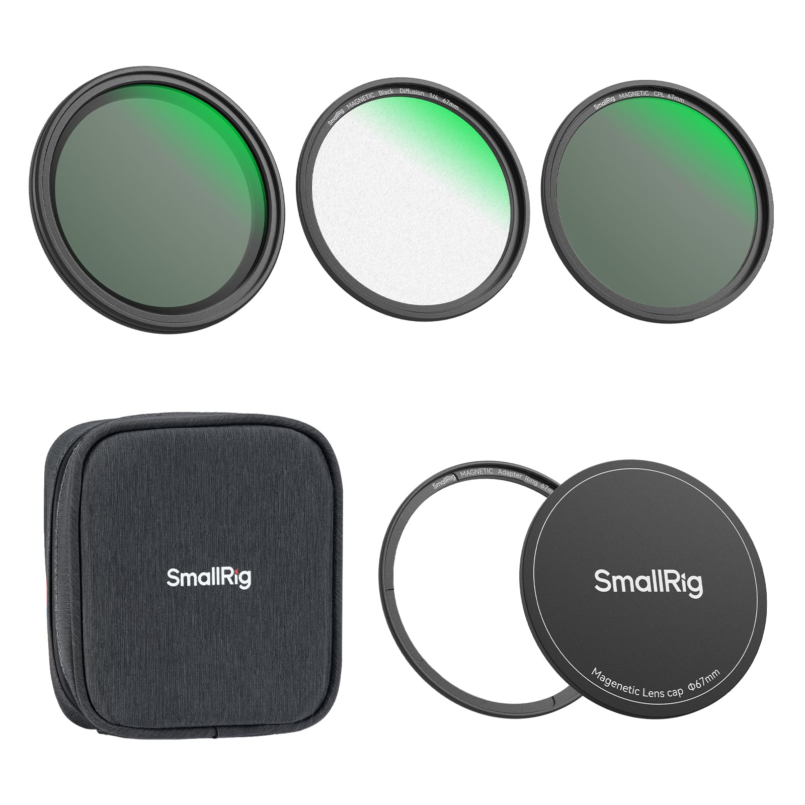 Smallrig Bundle: Portable Mini Desktop Tripod 4630+ 5-In-1 Magnetic 67Mm Lens Filter Kit: Vnd + Cpl + Black Mist 1/4 + Threaded Adapter Ring + Magnetic Lens Cover 4726