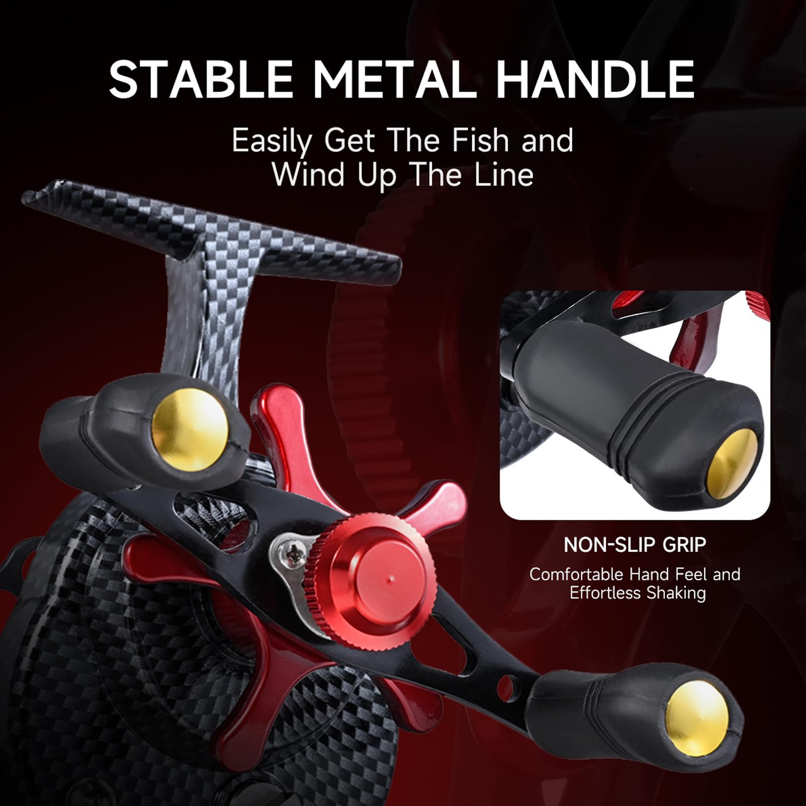 Huangeng Left/Right Hand Retrieve Fishing Reels 3.5:1 Gear Ratio 4+1 Balls Bearings Ice Reels 4Kg Drag Ice Fishing Equipment