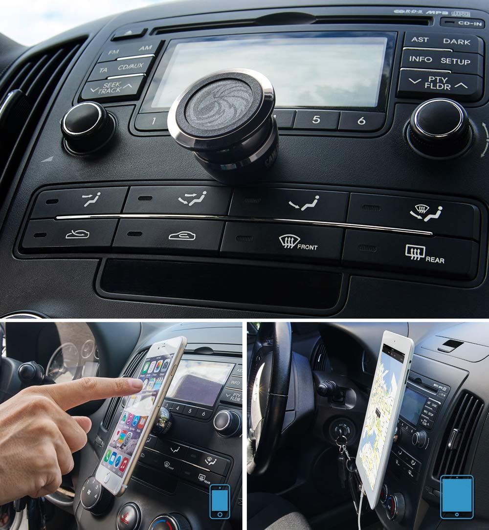 Caw.Car Accessories Universal Car Phone Mount Magnetic - All-Metal Car Mount For Smartphone & Gps - Cell Phone Holder For Car Dashboard. +100 To Safeness & Comfort