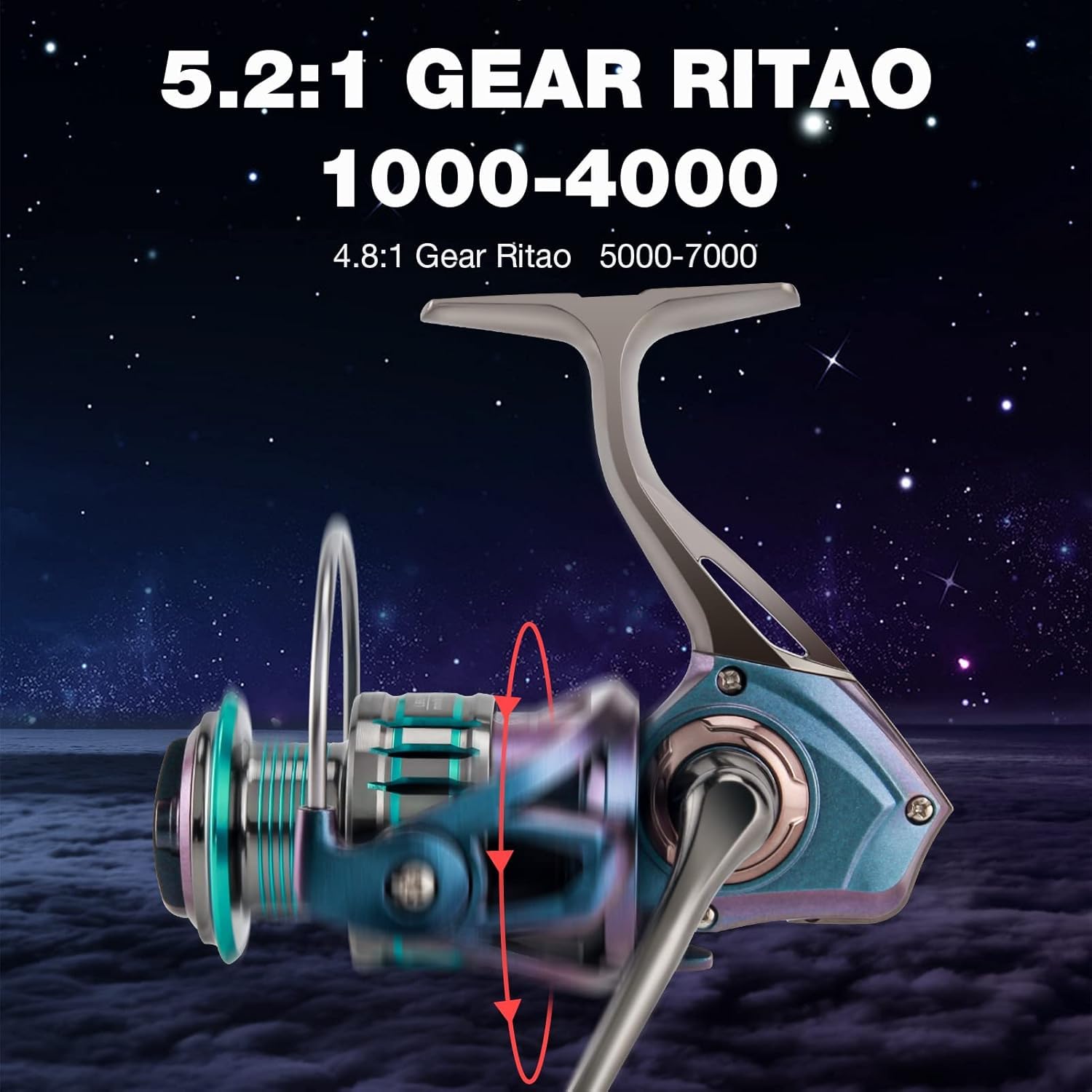 Haut Ton Fishing Reels,Fresh And Saltwater Ultralight Spinning Reel 12+1Bb,31Lbs Max Drag,5.2:1 Gear Ratio,Full Metal Ice Fishing Reel 1000,2000,3000,4000,5000,6000 Series