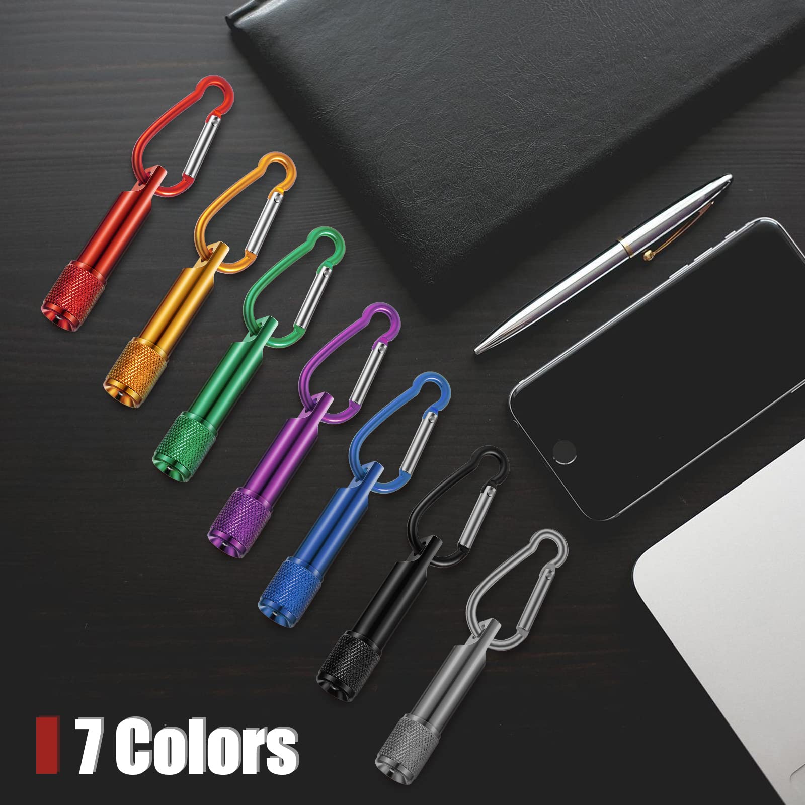Chengu 25 Pack Mini Keychain Flashlights Bulk With Carabiner Pocket Handheld Flashlight For Camping Hiking Outdoor Activity(Multi Color)