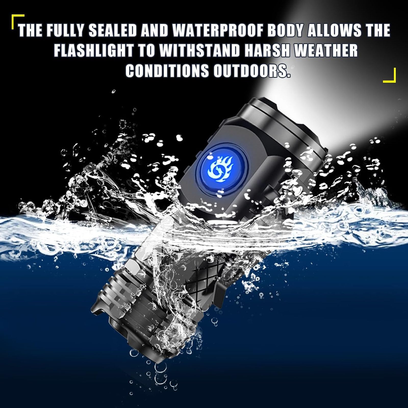 Rzarev 3Eye Mini Monster Rechargeable Mini Flashlight With Clip, Thumb Flashlight For Outdoor, Super Power Flash