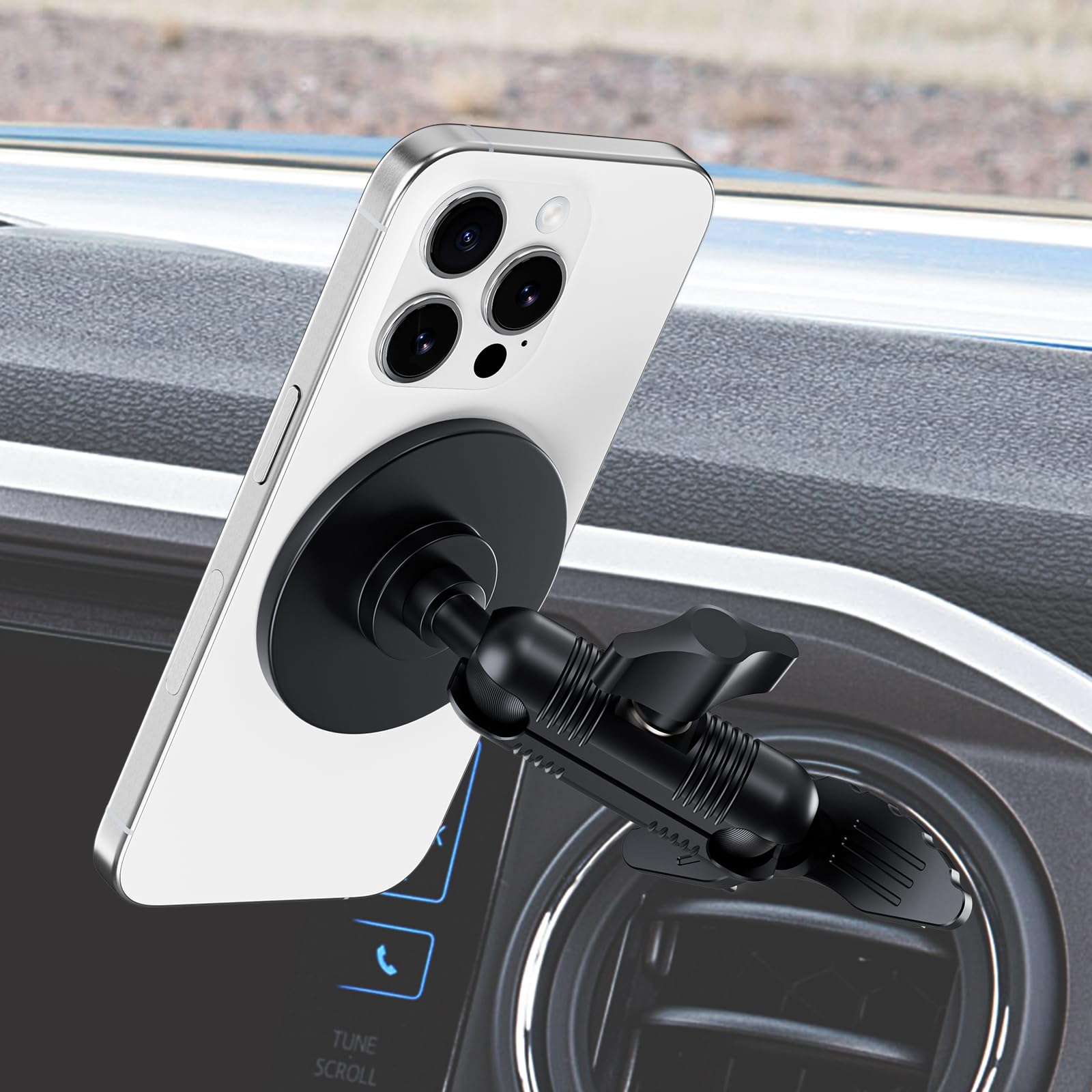 Kaishengyuan  Vent Magnetic Phone Mount For Tacoma 2016 - And 2014- Toyota Tundra, 3Rd Gen Tacoma Cell Phone Cradles With Full Metal Arm 20X Super Strong Magnet Phone Holder Fit For All Smartphone